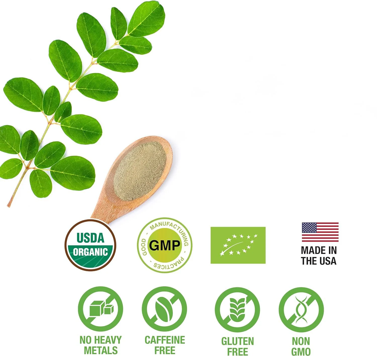 SUPREME HERBALS, 100% Raw and Pure Moringa Leaf Powder. Organic Certified Moringa Leaf. Natural Superfood with Essential Amino Acids, Antioxidants, and Omega 3, 8 oz Resealable Bag. - Image 2