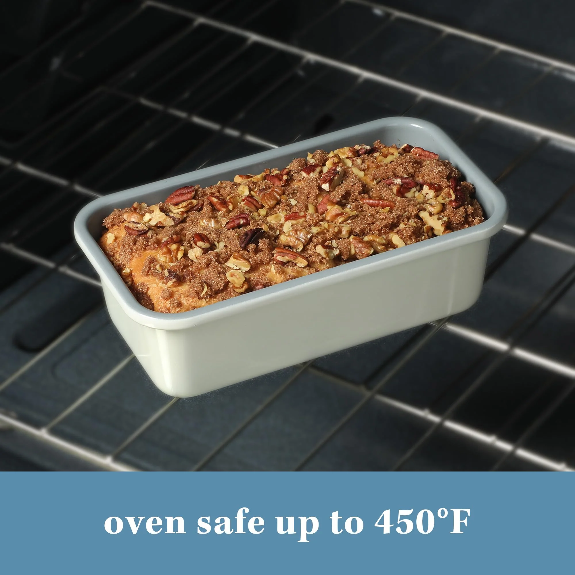 Sur La Table Kitchen Essentials Bake Sale 9 X 5 Inch PFOA, PFAS, PTFE Free Nonstick Loaf Pan - Linen White (Pack of 4) - Image 5