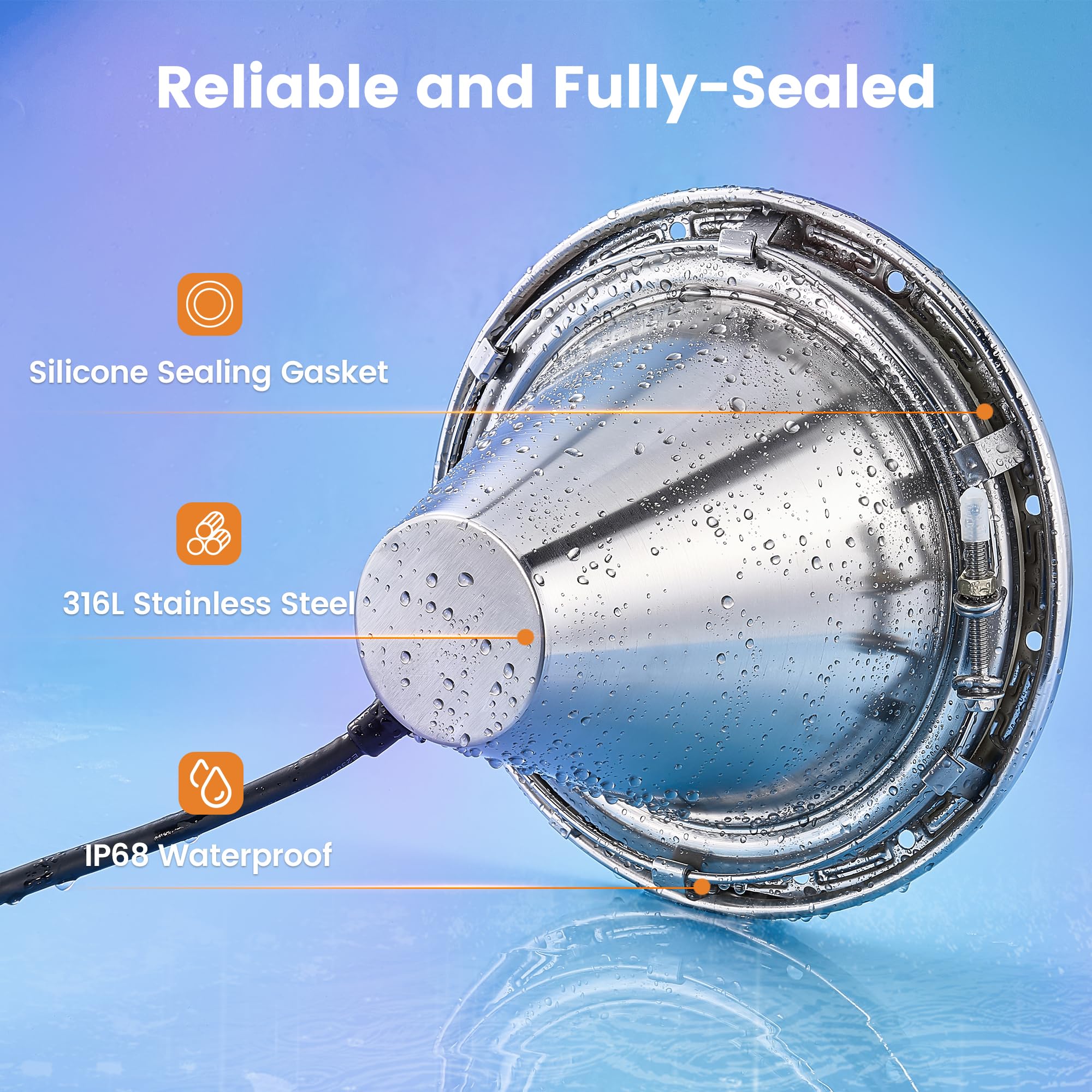 SURAIELEC 10" LED Pool Lights for Inground Pool, 12V AC Waterproof Color-Changing Pool Light with Remote, 300W Equivalent, RGB Colors & Dynamic Effects, Fits Pentair, Hayward, Jandy Niches, 50 Feet - Image 3