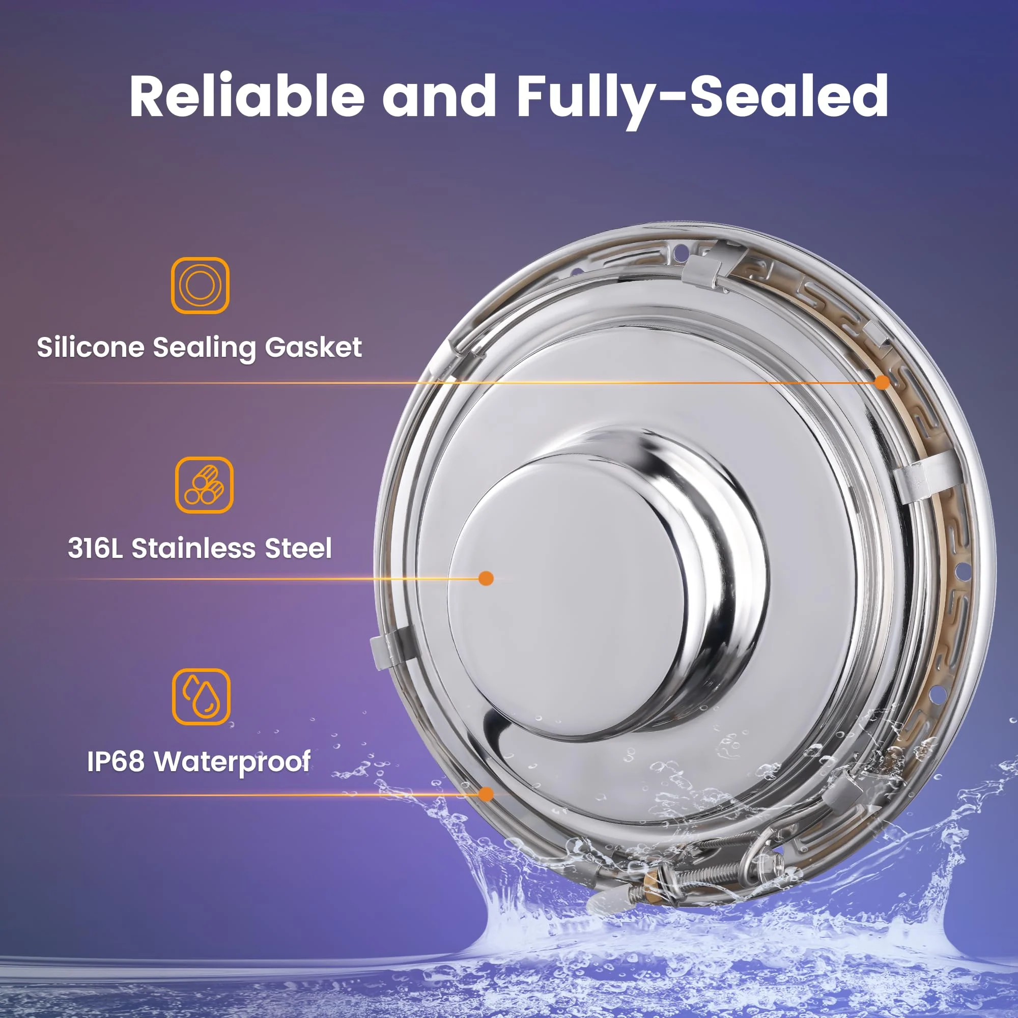 SURAIELEC 12V AC Pool Lights for Inground Pool, 10 inch Color Changing LED Pool Light with Remote Control, 300W Equivalent, Underwater Swimming Pool Light Fixture for Large Wet Niches, 50FT - Image 4