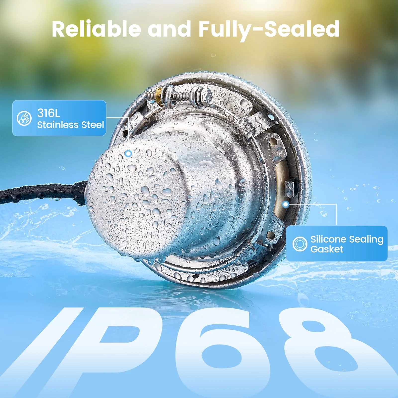 SURAIELEC 6 Inch Small LED Spa Light for Inground Pool, 120V AC 10W Underwater Pool Light, Cool White 6000K, Fits Pentair and Hayward Wet Niches, IP68 Waterproof, 50 FT Cord - Image 7