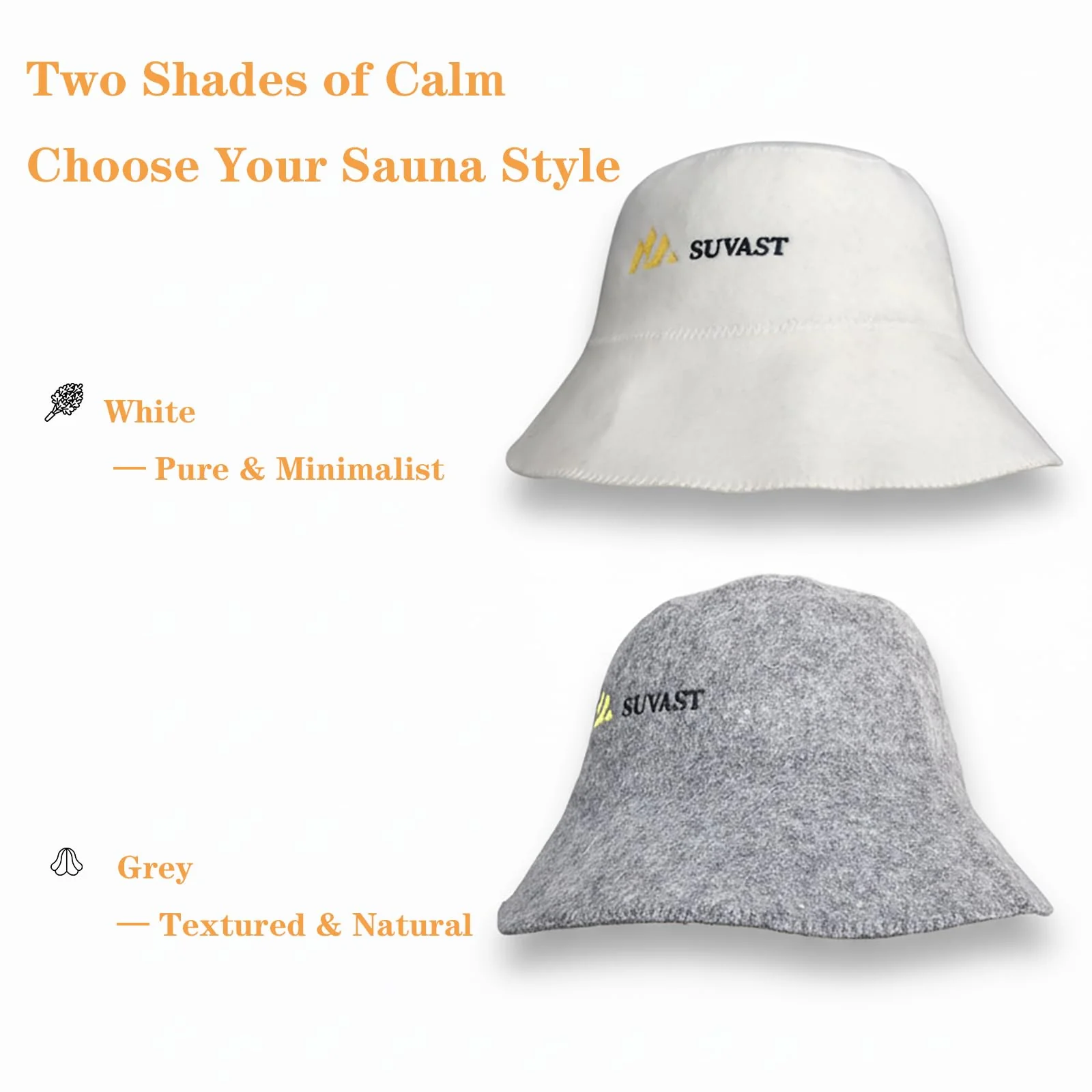 suvast 100% Wool Sauna Cap, Natural Felt Heat-Resistant Cap for Steam Room & Spa, Nordic Minimalist Design with Cotton Gift Bag, Sauna Accessories for Men & Women(US, Numeric, 0, Gray) - Image 4