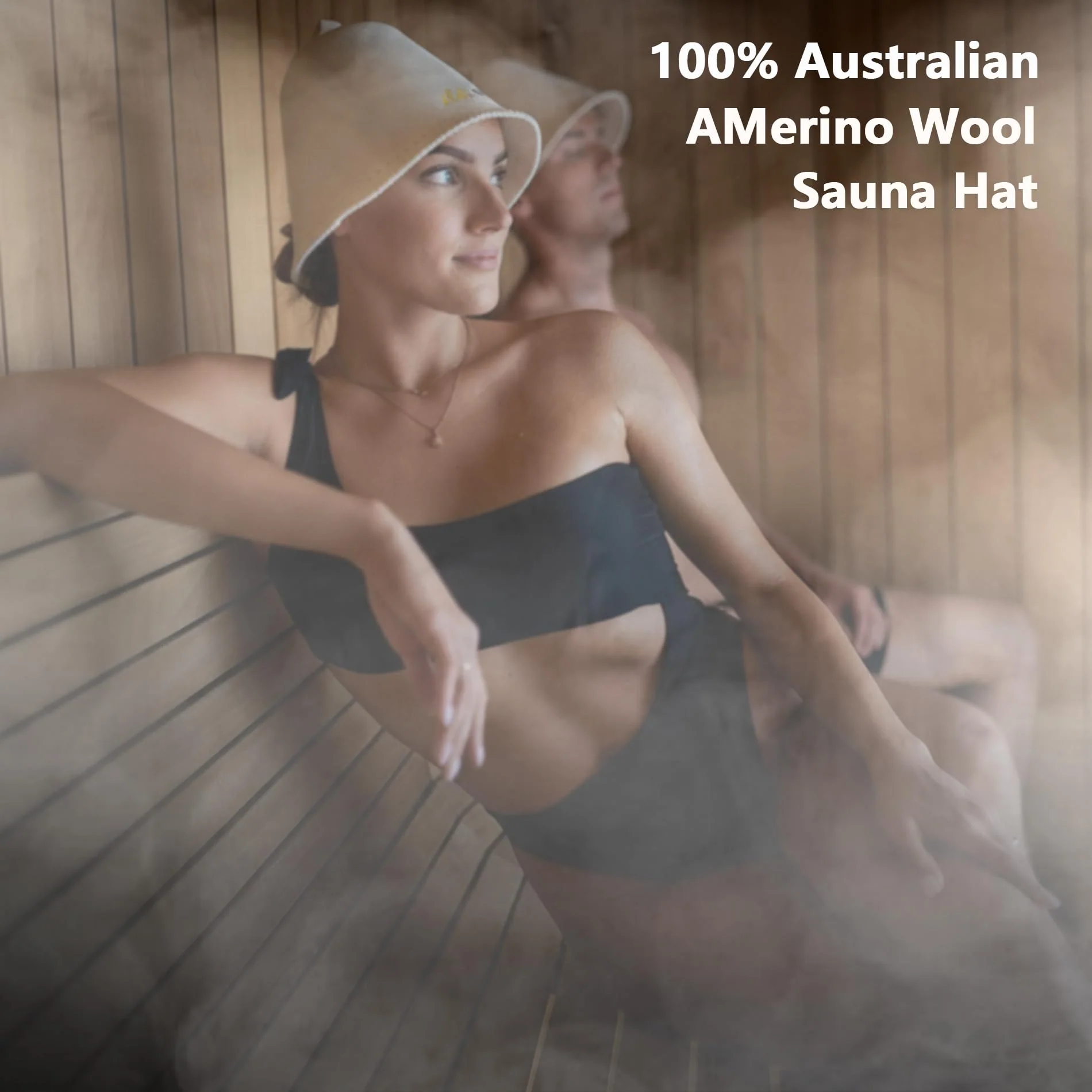 suvast Merino Wool Sauna Hat for Women & Men, Seamless Soft Felt Sauna Cap, 100% Fine Merino Wool, Lightweight Breathable Nordic Design, Protects Head & Hair from Heat, Gift Bag Included White - Image 5