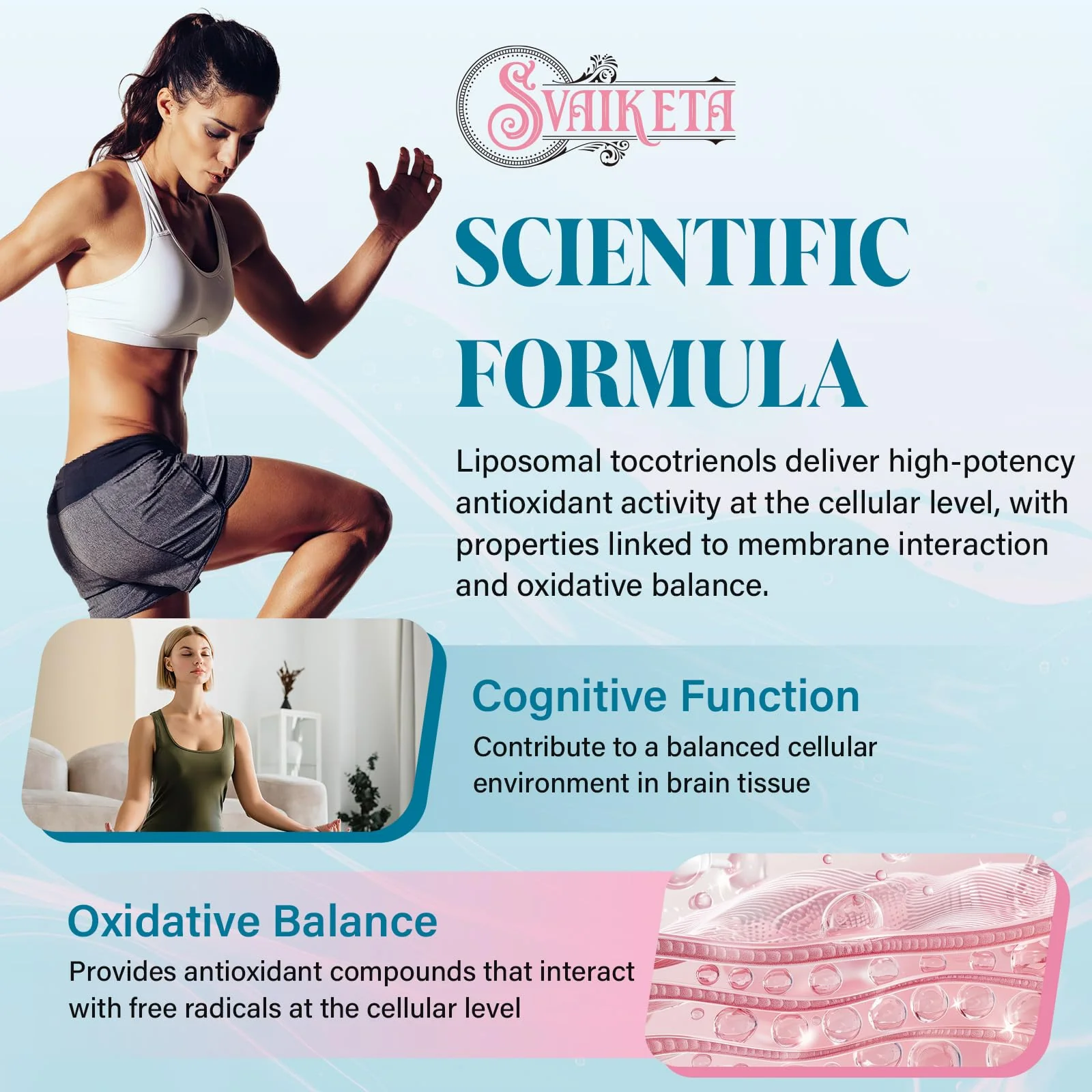 Svaiketa Liposomal Tocotrienols Supplement 1000mg, Vitamin E, Advanced Formula with 95% Delta-Tocotrienols & 5% Gamma-Tocotrienols - 60 Softgels (2 Bottles) - Image 6