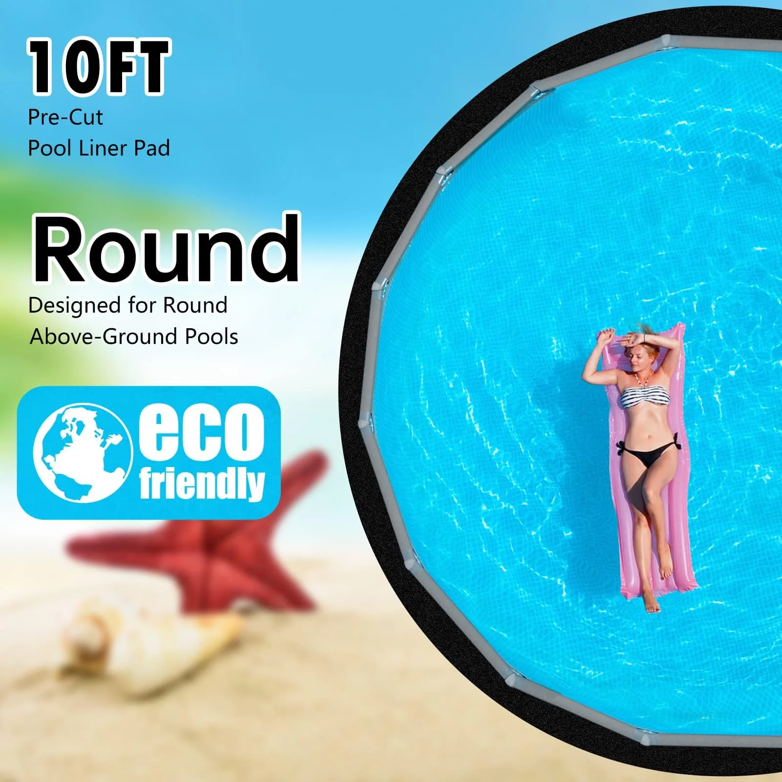 Svepndic 10ft Thickened Round Pool Liner Pad for Above Ground Swimming Pools,Swimming Pool Ground Cloth Above Ground Pool Mat Under Pool Floor Padding,Pool Equipment Pad - Image 8