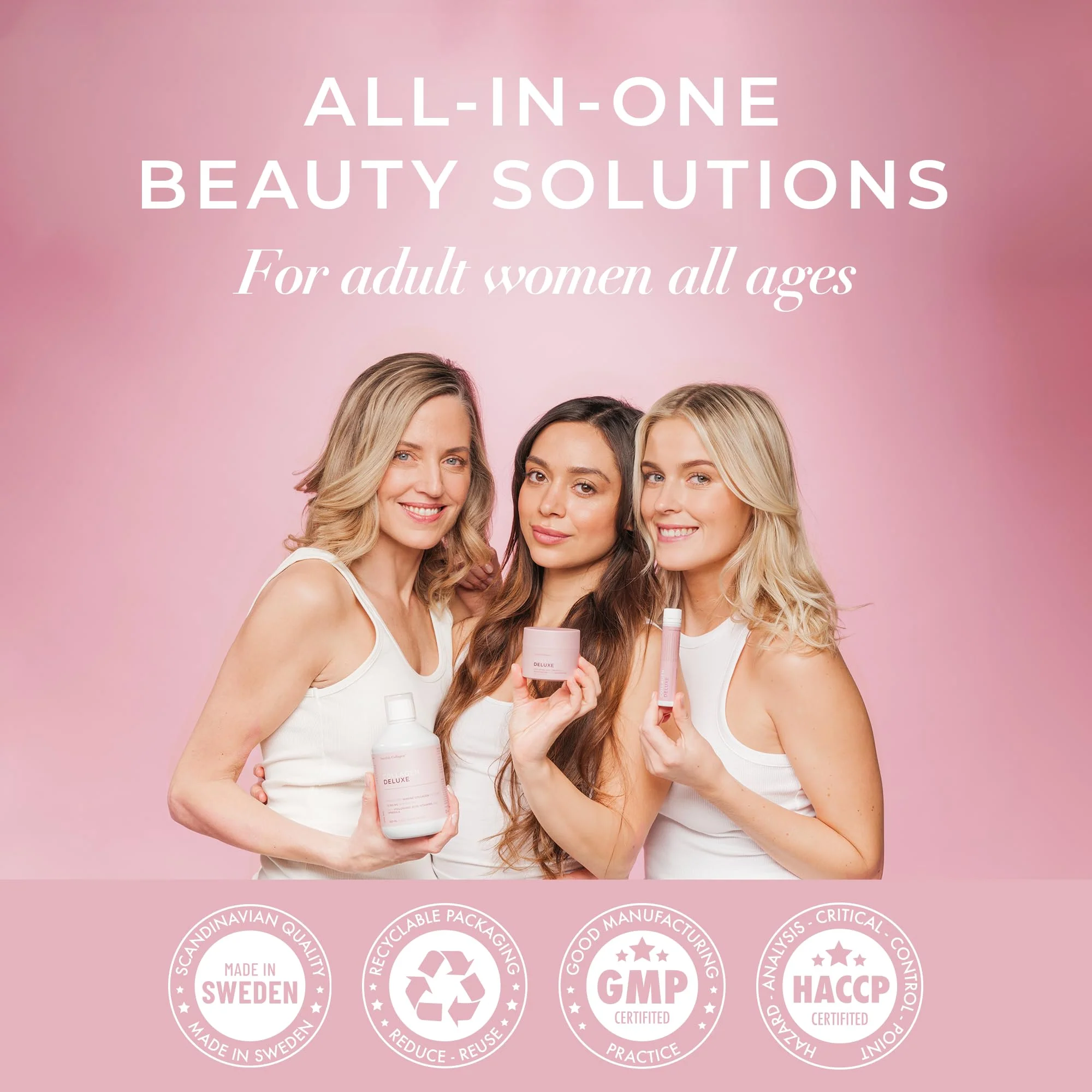 Swedish Collagen Deluxe | 12,500 mg Hydrolysed Marine Collagen Liquid Supplement - 30 x 25 ml Daily Shots | Hyaluronic Acid, Biotin and Vitamin C for Healthy Hair, Skin, Nails and Joints | Sugar-Free - Image 2