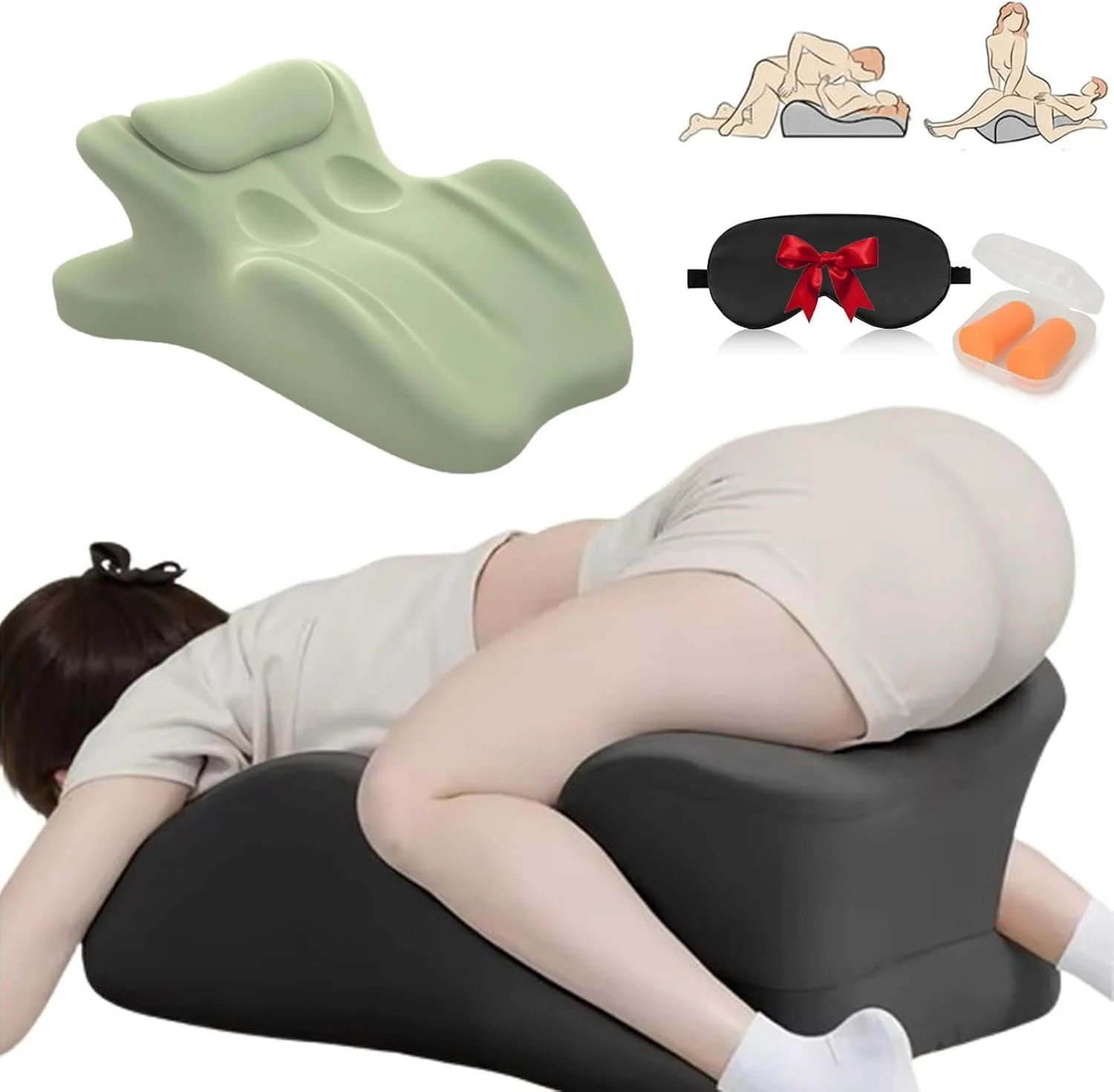 Sweet Spot Pillow, Chiromonk Couples Pillow - 27° Angle Perfect Position, Memory Foam Cushion for Intimacy Support & Back, Ideal for All Postures, Keep The Passion Going All Night