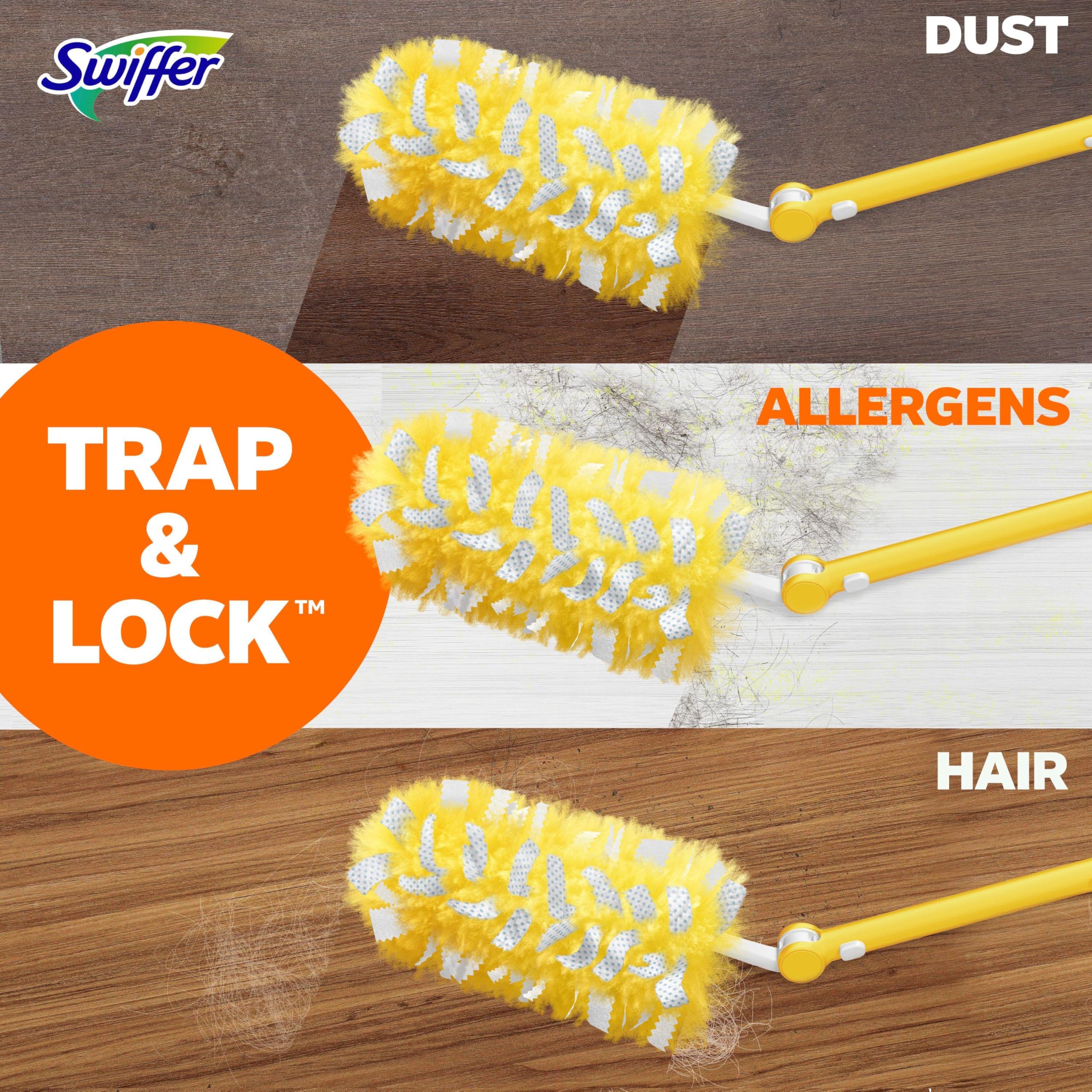 Swiffer Duster Kit with 3 ft Extendable Handle, Heavy Duty Dusting Starter Kit with 12 Refills, for Ceiling Fans, Vents and Hard to Reach Places - Image 10