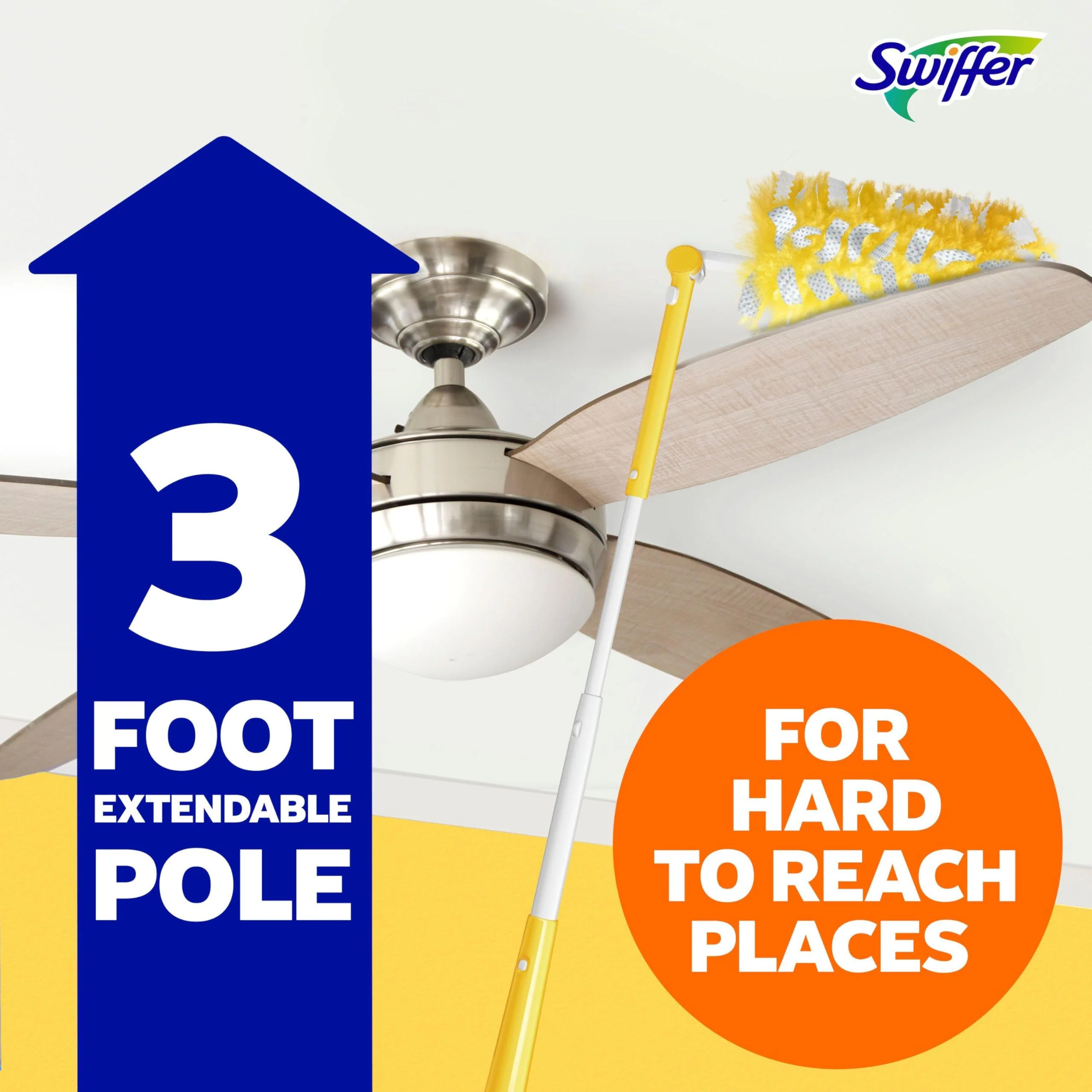 Swiffer Duster Kit with 3 ft Extendable Handle, Heavy Duty Dusting Starter Kit with 12 Refills, for Ceiling Fans, Vents and Hard to Reach Places - Image 14