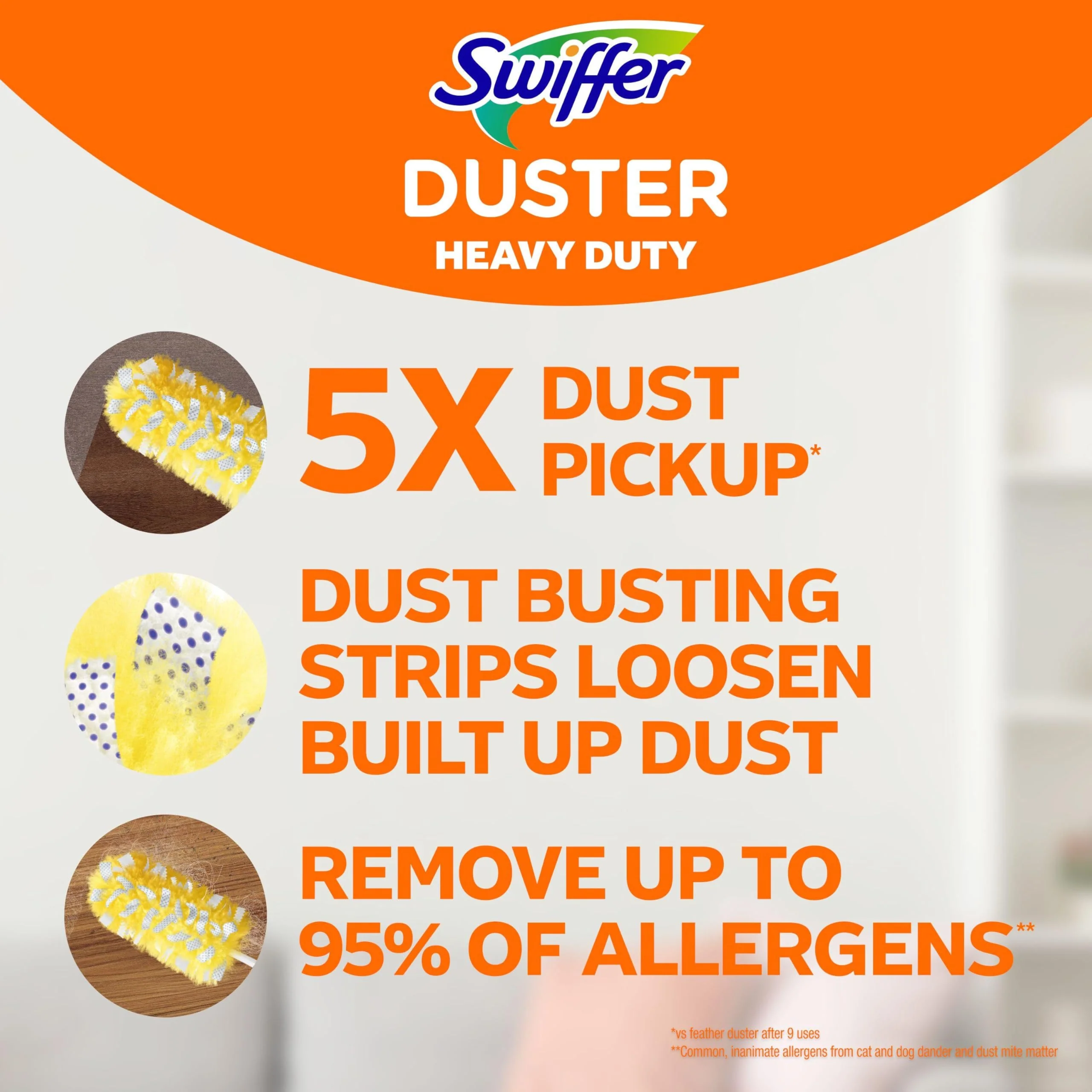 Swiffer Duster Kit with 3 ft Extendable Handle, Heavy Duty Dusting Starter Kit with 12 Refills, for Ceiling Fans, Vents and Hard to Reach Places - Image 17