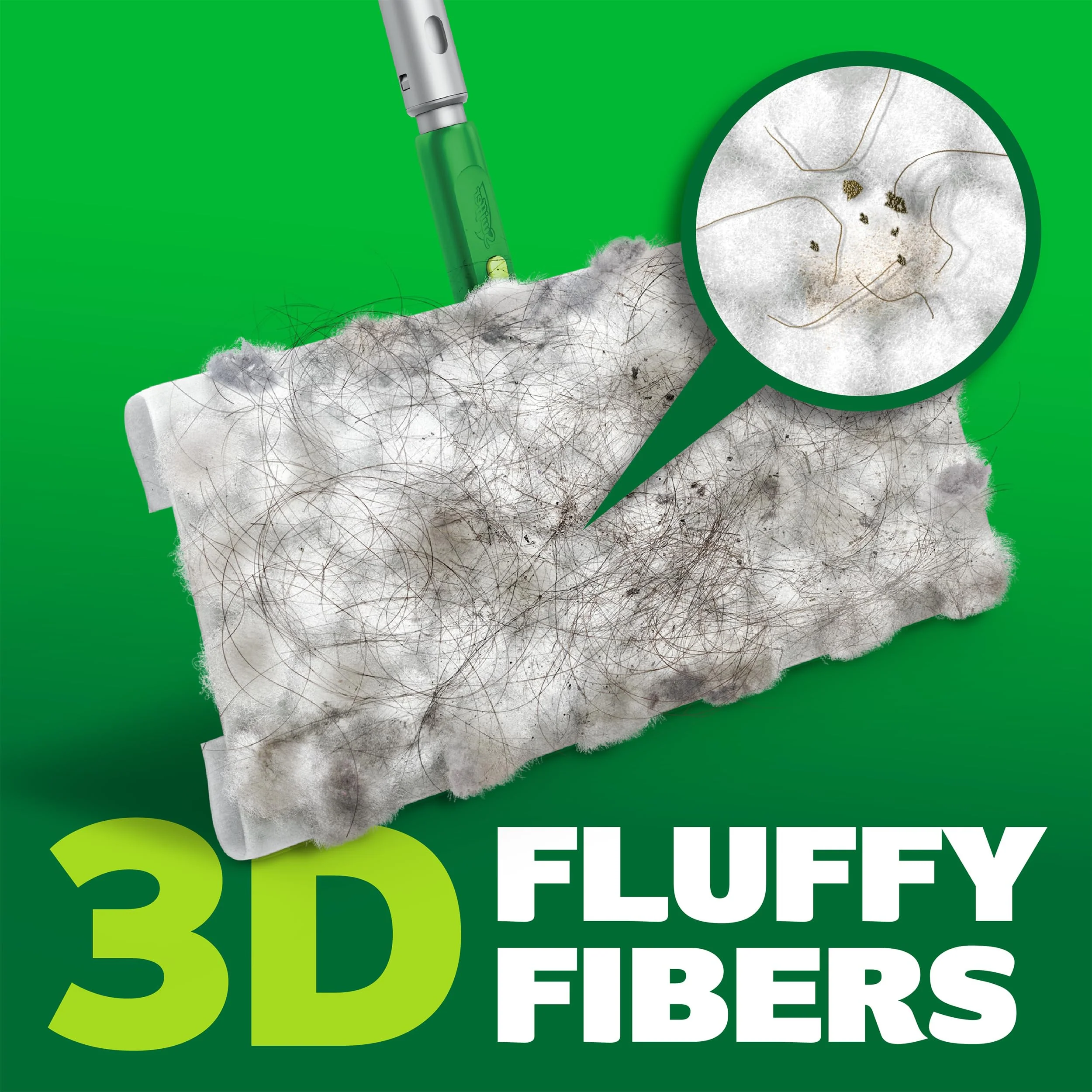 Swiffer Hair Magnet Deluxe Starter Kit with Collapsible Pole, 9 Hair Magnet Dry Cloths, 2 Bonus Mop & Go Wet Cloths - Image 7