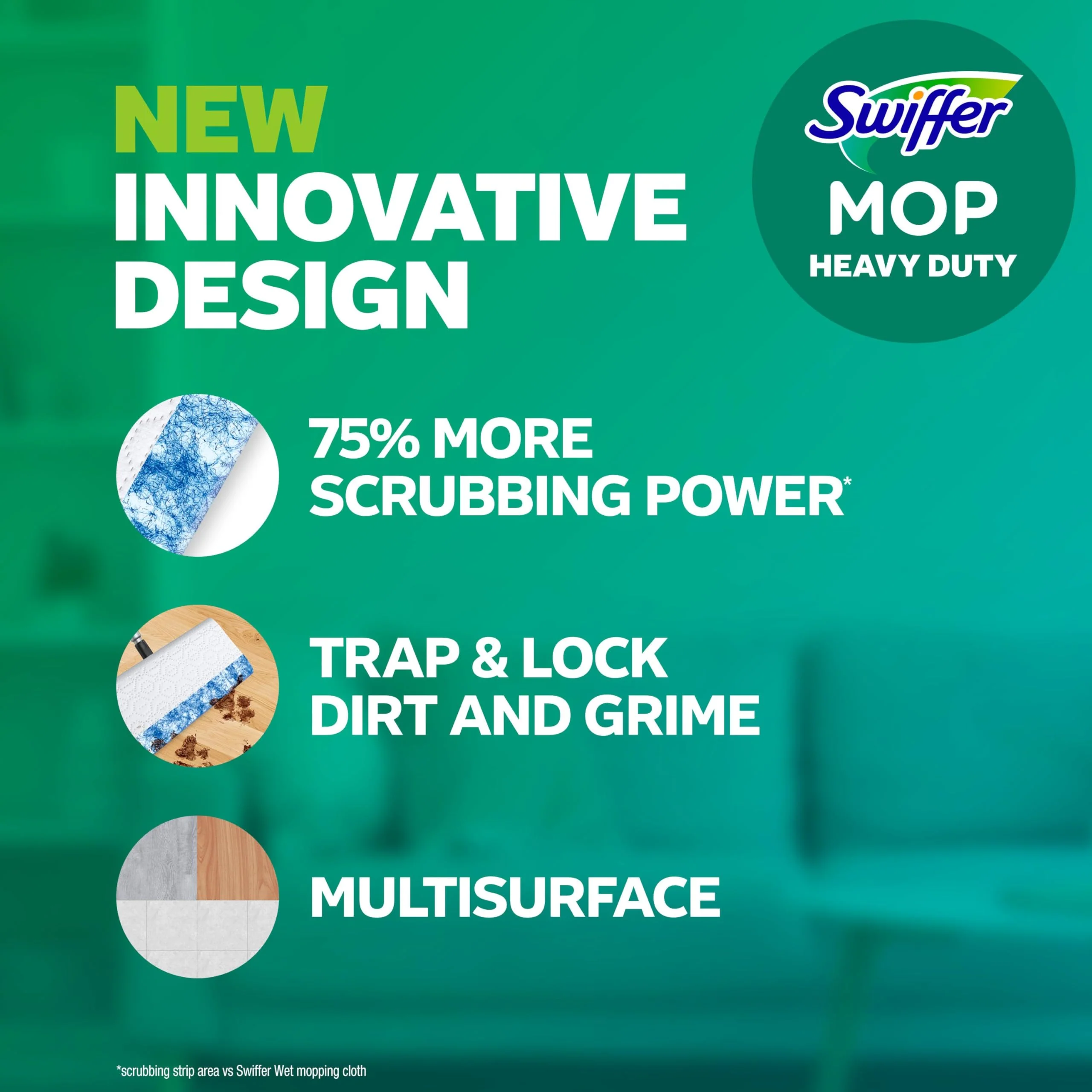 Swiffer Heavy Duty Mop Wet Multi-Surface Cloth Refills for Floor Mopping and Cleaning, Gain and Unstopables Scents, 30 count - Image 10