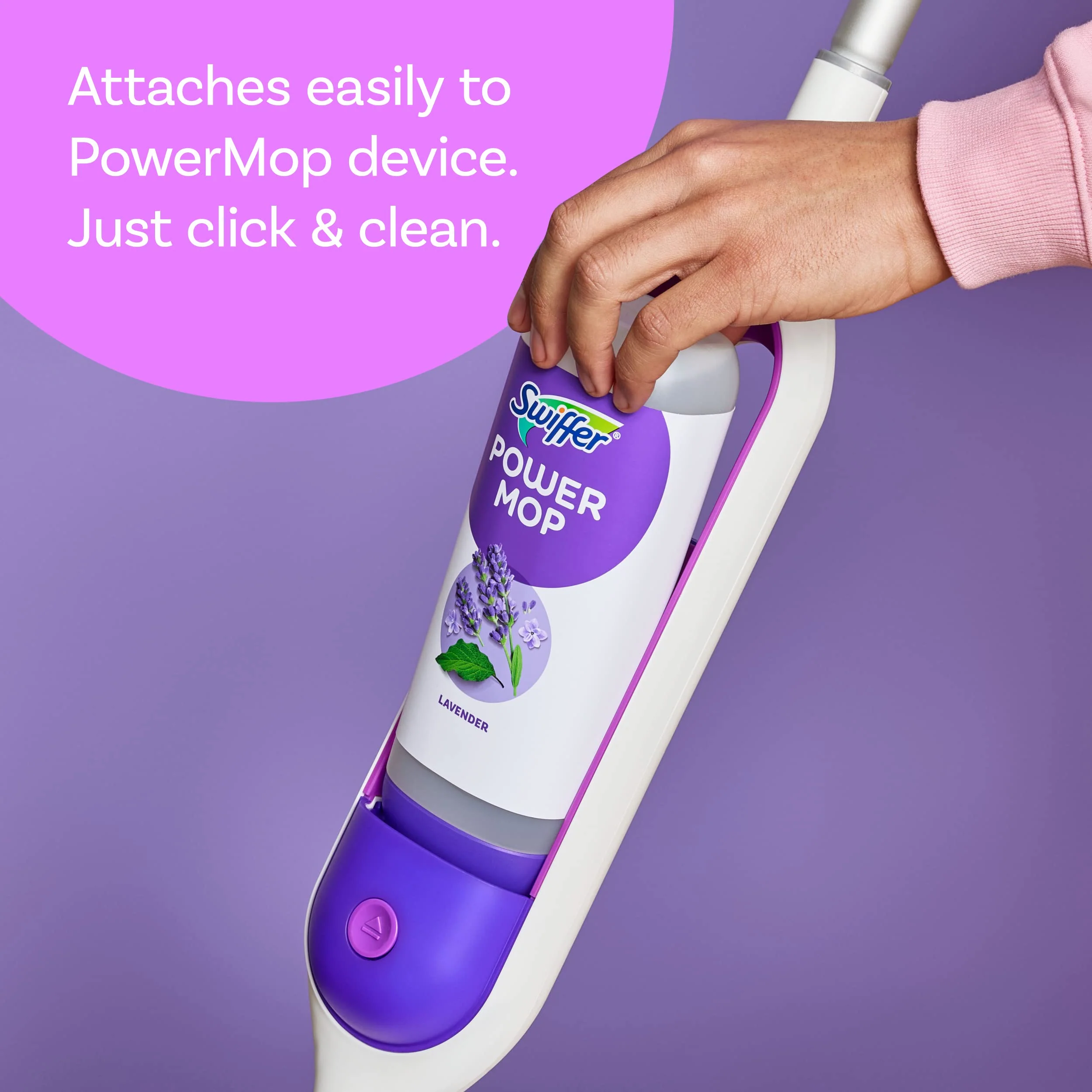 Swiffer Power Mop Refill, Floor Cleaner for Mopping Tile, Vinyl, Laminate, Wood in Home, Bathroom, Kitchen, All Purpose Multi-Surface Cleaning, 5 Pads + 1 Lavender Solution (Pack of 2) - Image 5
