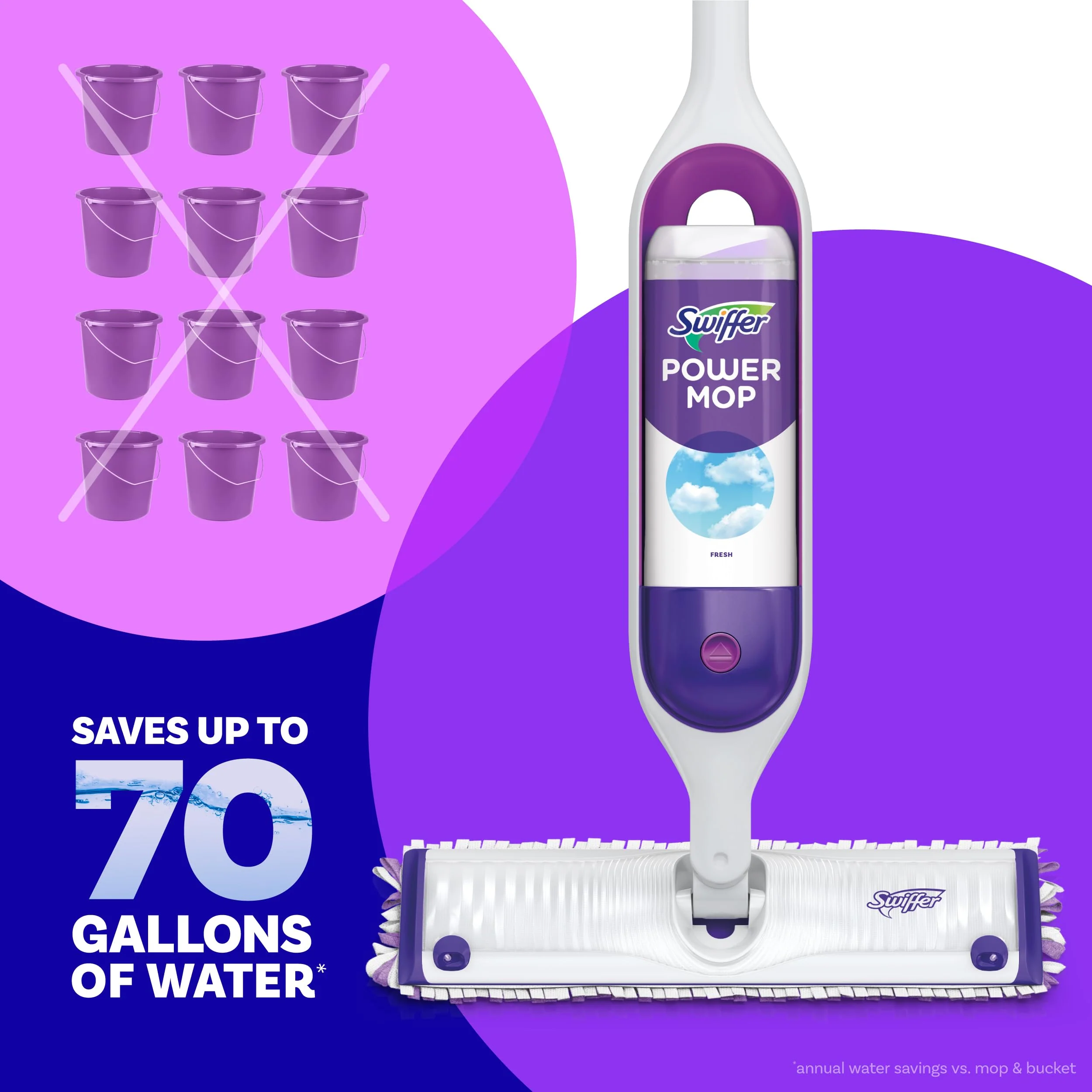 Swiffer PowerMop Floor Cleaning Solution with Fresh Scent, PowerMop Refills, Floor Cleaner for Mopping, 25.3 fl oz, 2 Pack - Image 7
