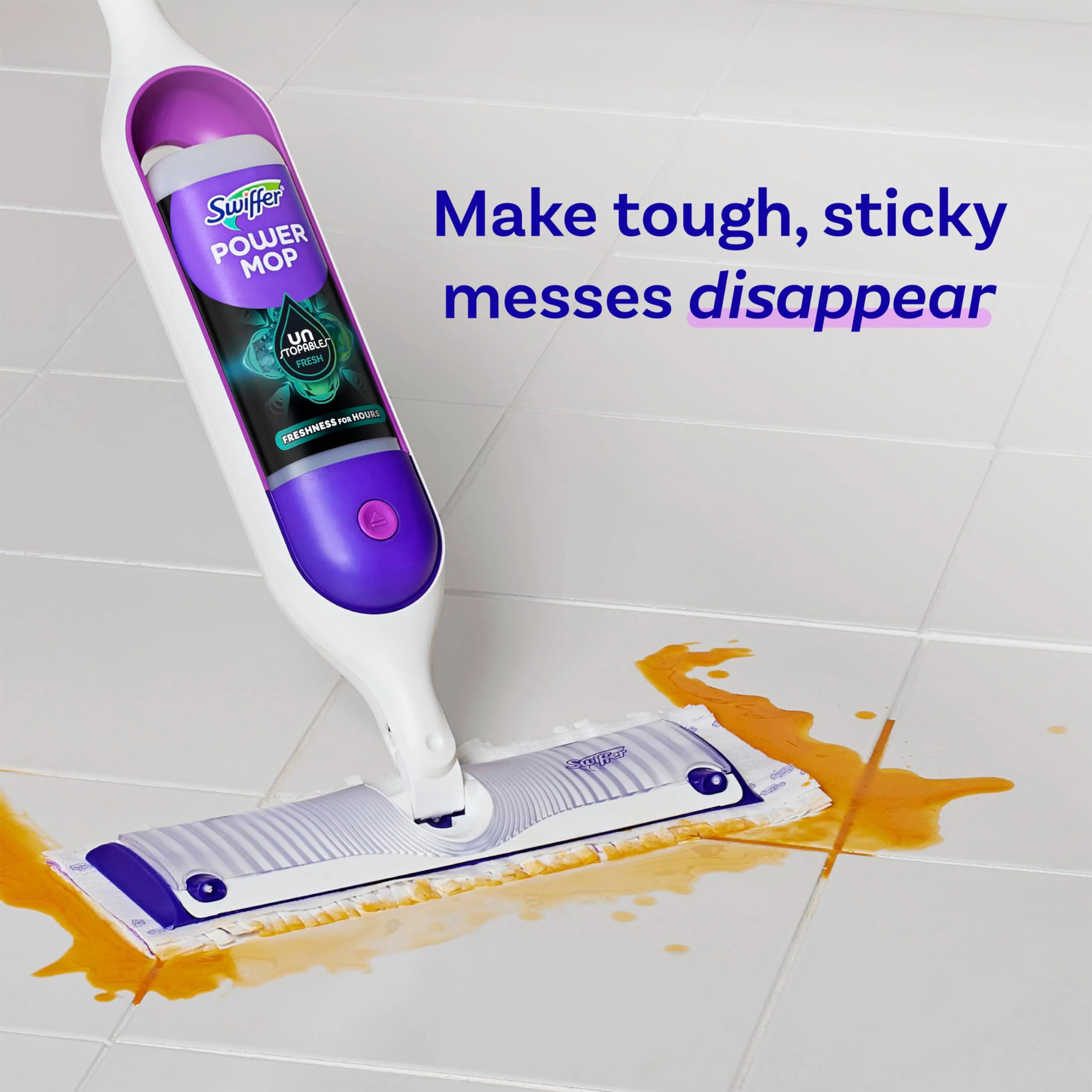 Swiffer PowerMop Floor Cleaning Solution with Unstopables Fresh Scent, PowerMop Refills, Floor Cleaner for Mopping, 25.3 fl oz, 2 Pack - Image 5