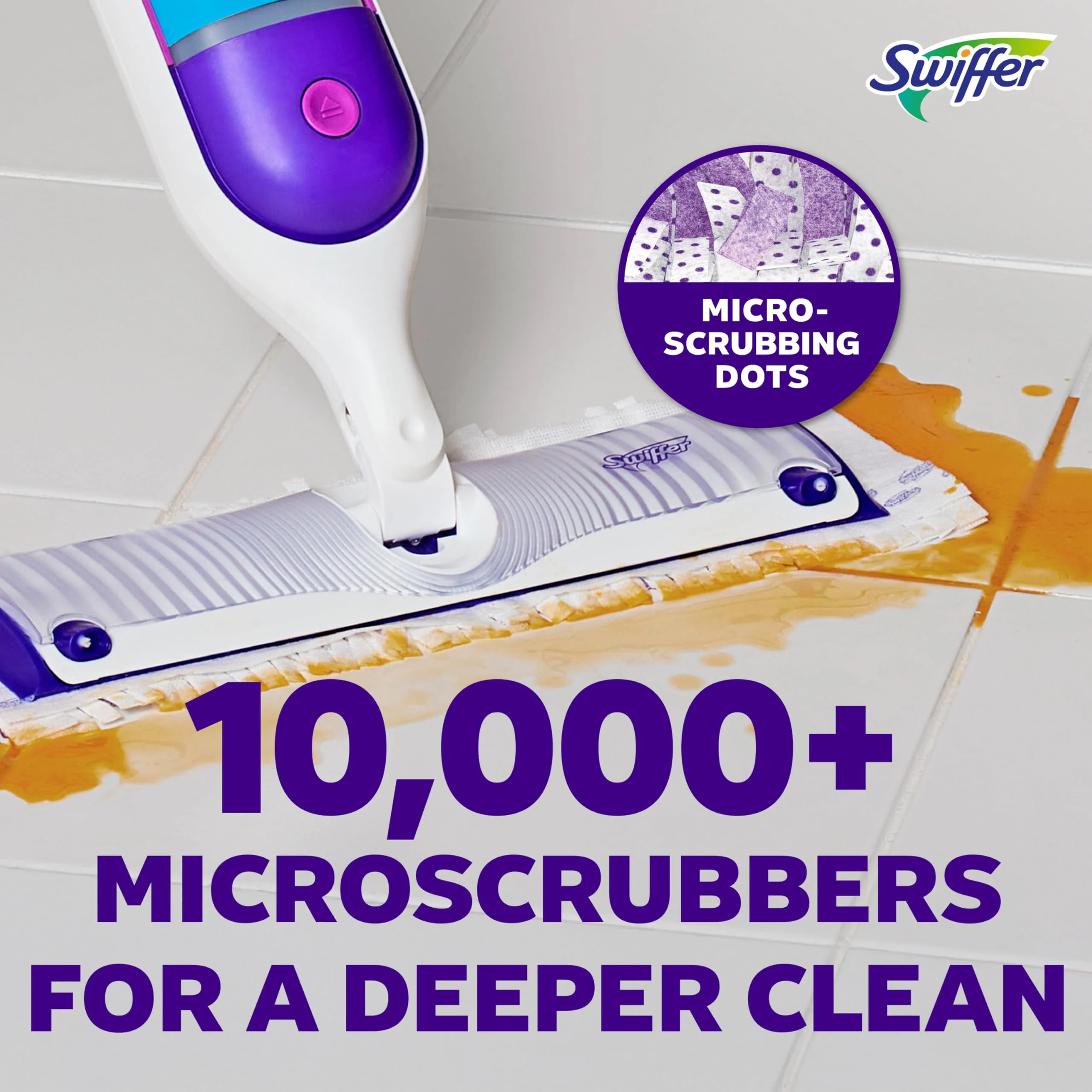 Swiffer PowerMop Multi-Surface Mop Kit for Floor Cleaning, Fresh Scent, Mopping Kit Includes PowerMop, 2 Mopping Pad Refills, 1 Floor Cleaning Solution with Fresh Scent and 2 Batteries - Image 11