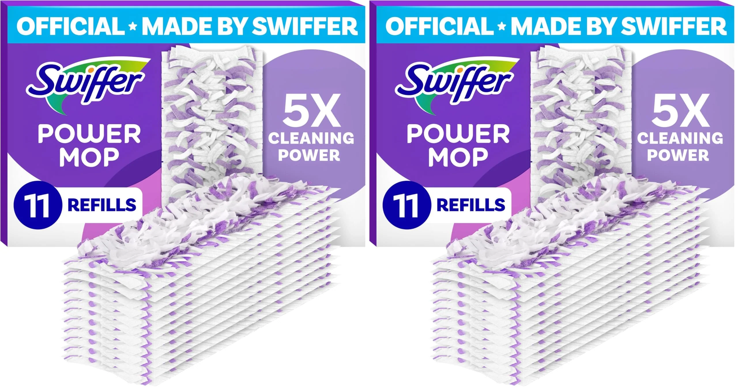 Swiffer PowerMop Multi-Surface Mopping Pad Refills,Made by Swiffer,for Floor Cleaning,11 Count (Pack of 2)