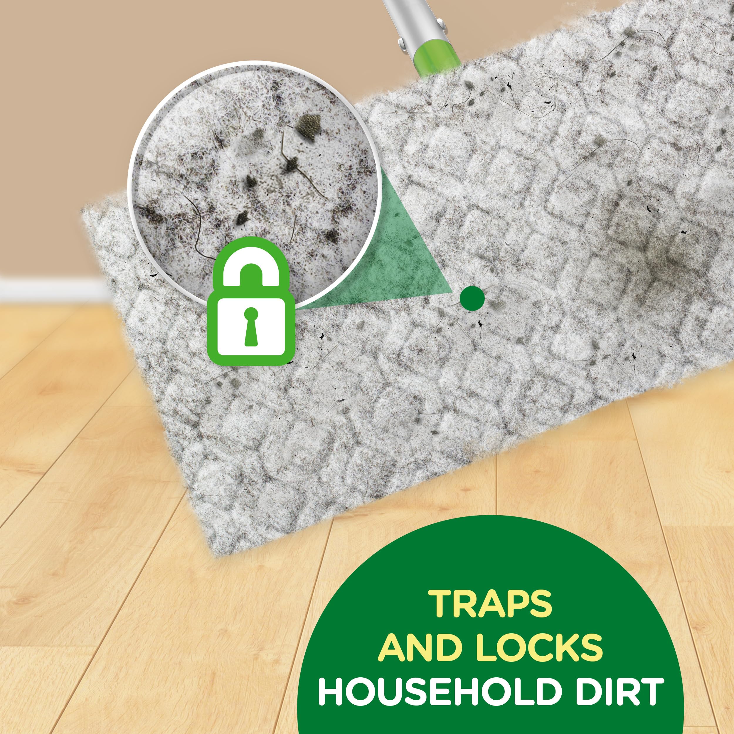 Swiffer Sweep + Mop, Dry Pads Refill, Floor Cleaner for Dirt, Dust, Hair, Cleaning Cloths for Mopping Home, Bathroom, Kitchen, Dust Mop, Floor Duster, Unscented, 52ct - Image 4