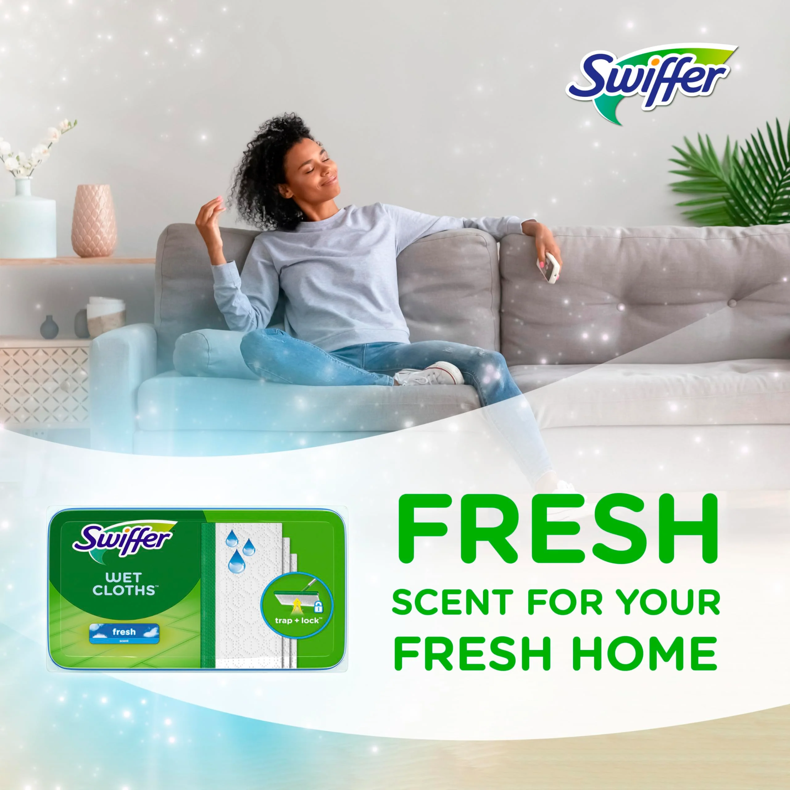 Swiffer Sweep + Mop, Wet Pads Refill, Floor Cleaner for Dirt, Dust, Hair, Cleaning Cloths for Mopping Home, Bathroom, Kitchen, All Purpose Multi-Surface Floor Wipes, Fresh, 24ct - Image 5