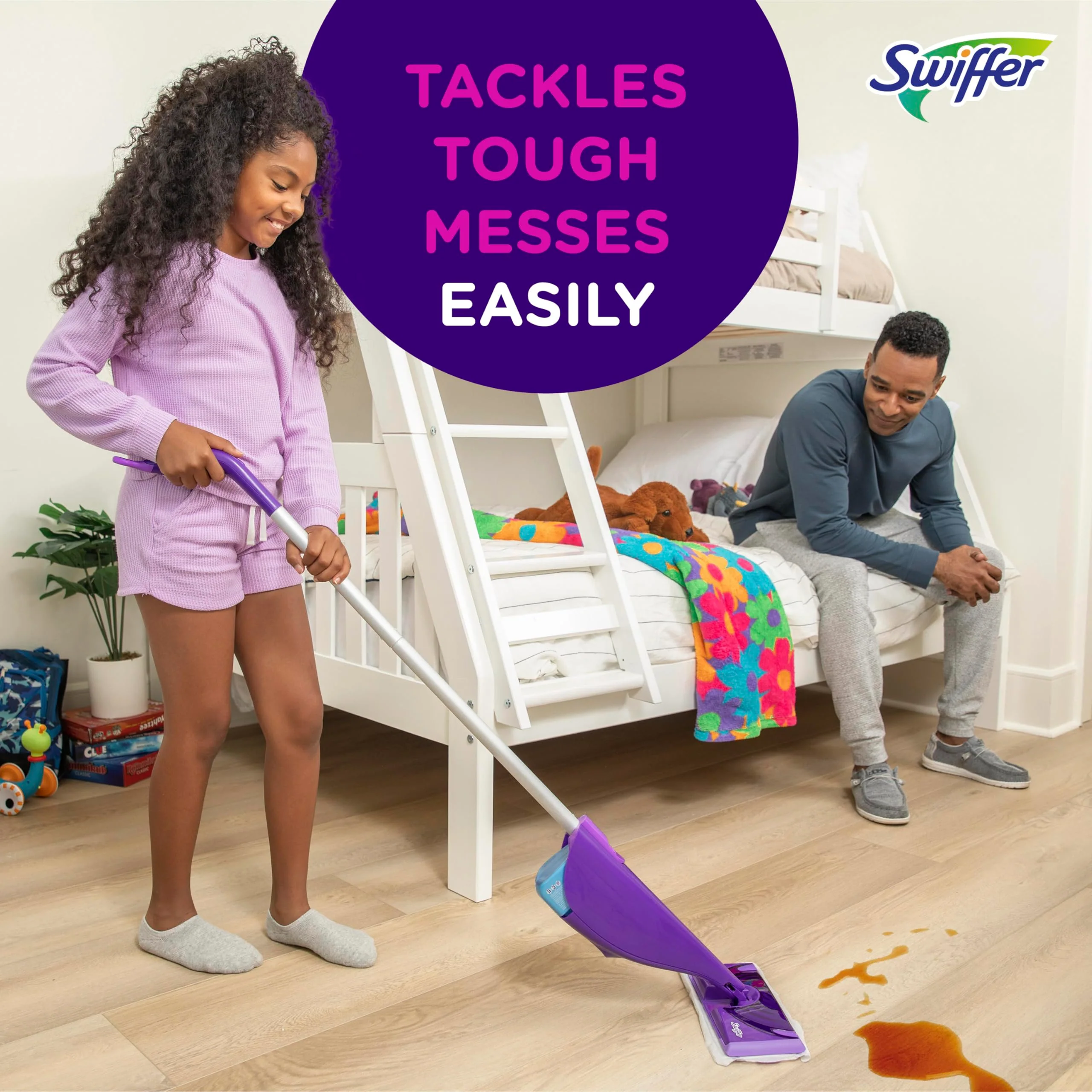 Swiffer WetJet Hardwood and Floor Spray Mop Cleaner Starter Kit, Includes: 1 Power Mop, 10 Pads, Cleaning Solution, Batteries - Image 6