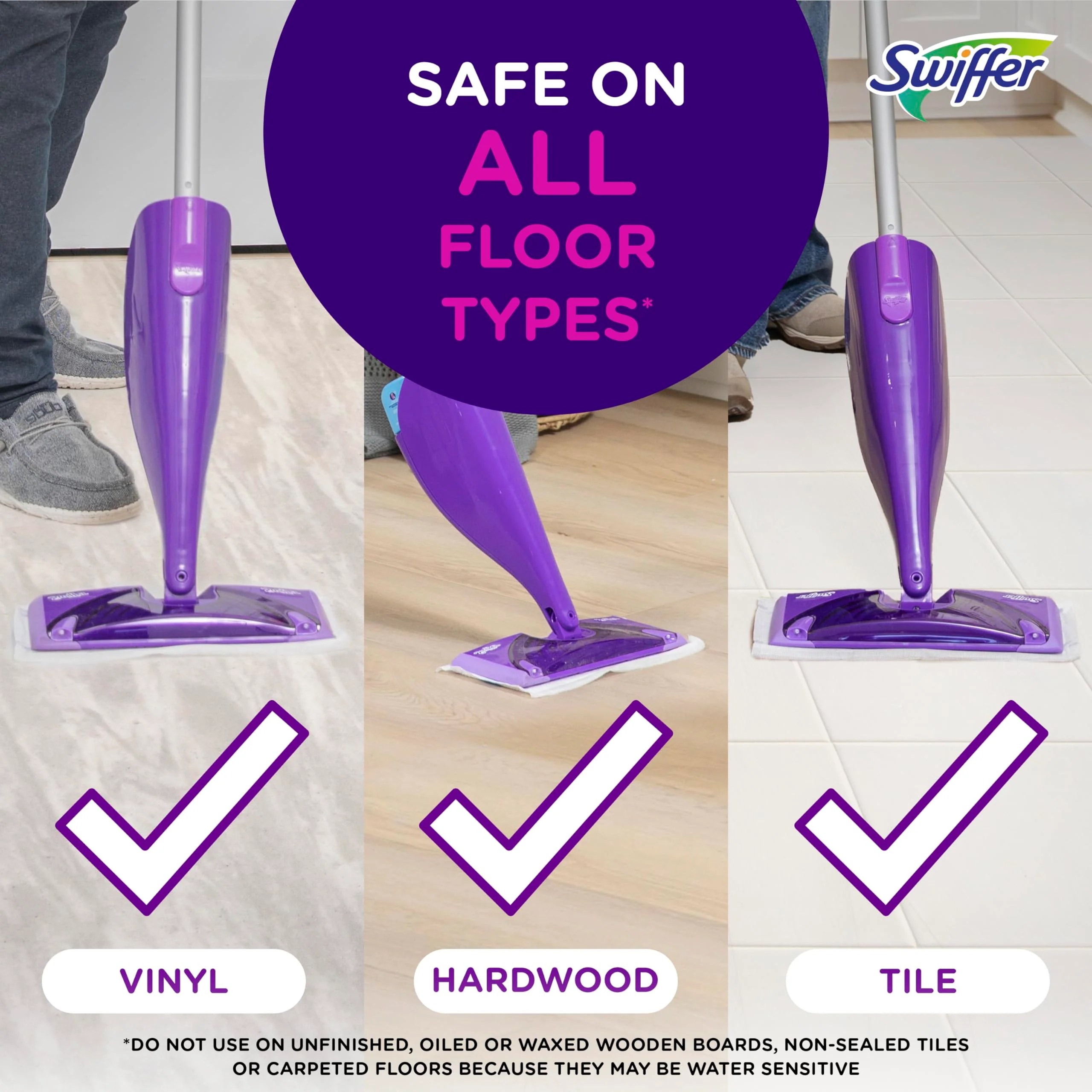 Swiffer WetJet Multi-Purpose Floor Cleaner Solution with Febreze Refill, Hardwood Floor Cleaner, Lavender Scent, 1.25 Liter -42.2 Fl Oz (Pack of 2) - Image 3