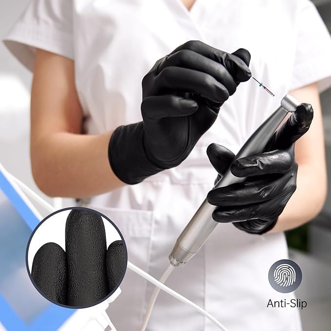 SwiftGrip Black Nitrile Exam Gloves, Disposable Latex Free for Medical, Cooking & Esthetician, Food-Safe Rubber Gloves, Powder Free, Non-Sterile, 1000ct Case (X-Small) - Image 3