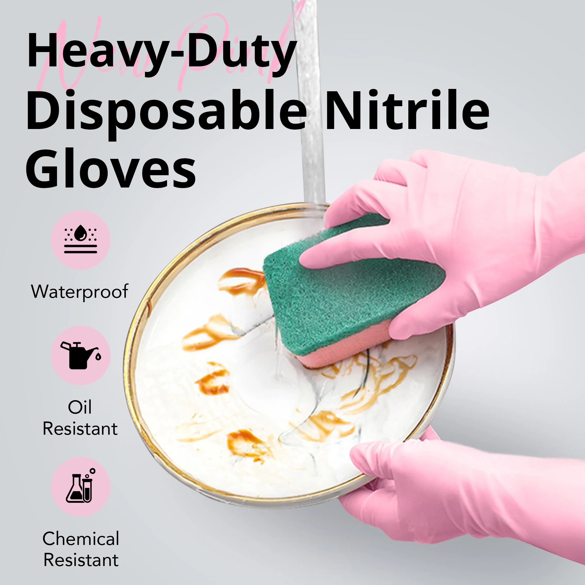 SwiftGrip Disposable Nitrile Dishwashing Gloves, Extended 12 Inches Cuff, 6-mil, Small, Cherry Blossom Cleaning Gloves for Latex-Free, Ideal for Cooking, Hair Dye, Spa (Box of 100) - Image 9