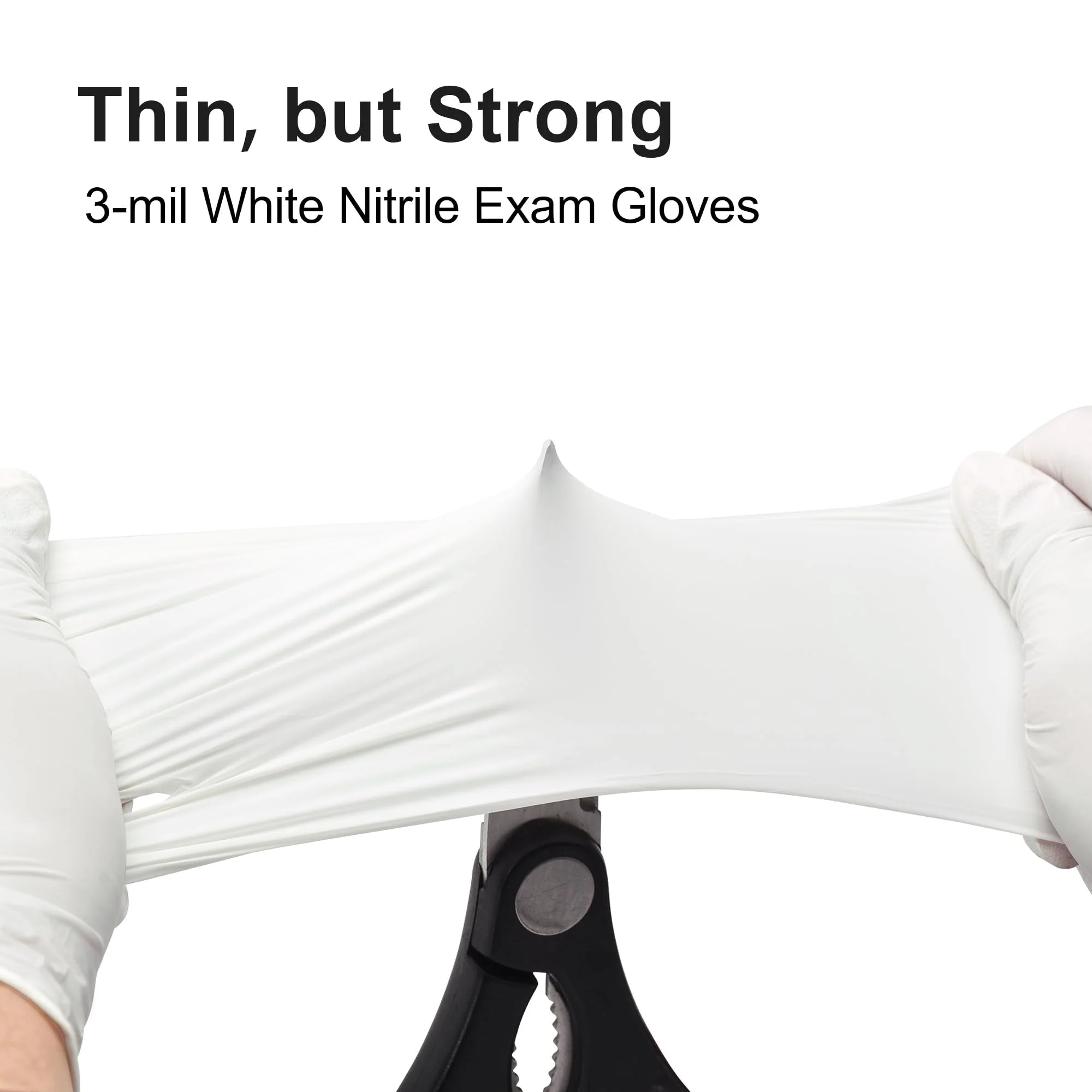 SwiftGrip Disposable Nitrile Exam Gloves, 3-mil, Medium, Case of 1000, White Nitrile Gloves Disposable Latex Free for Medical, Cleaning, Cooking & Esthetician, Food-Safe, Powder-Free, Non-Sterile - Image 3