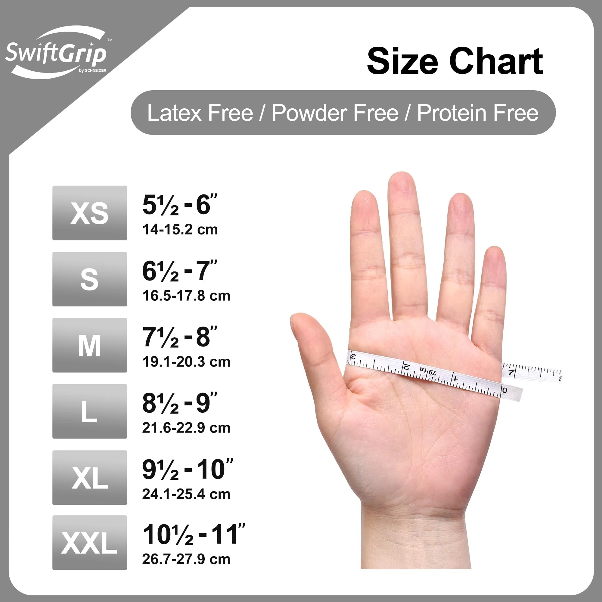 SwiftGrip Disposable Nitrile Exam Gloves, 3-mil, Medium, Case of 1000, White Nitrile Gloves Disposable Latex Free for Medical, Cleaning, Cooking & Esthetician, Food-Safe, Powder-Free, Non-Sterile - Image 4