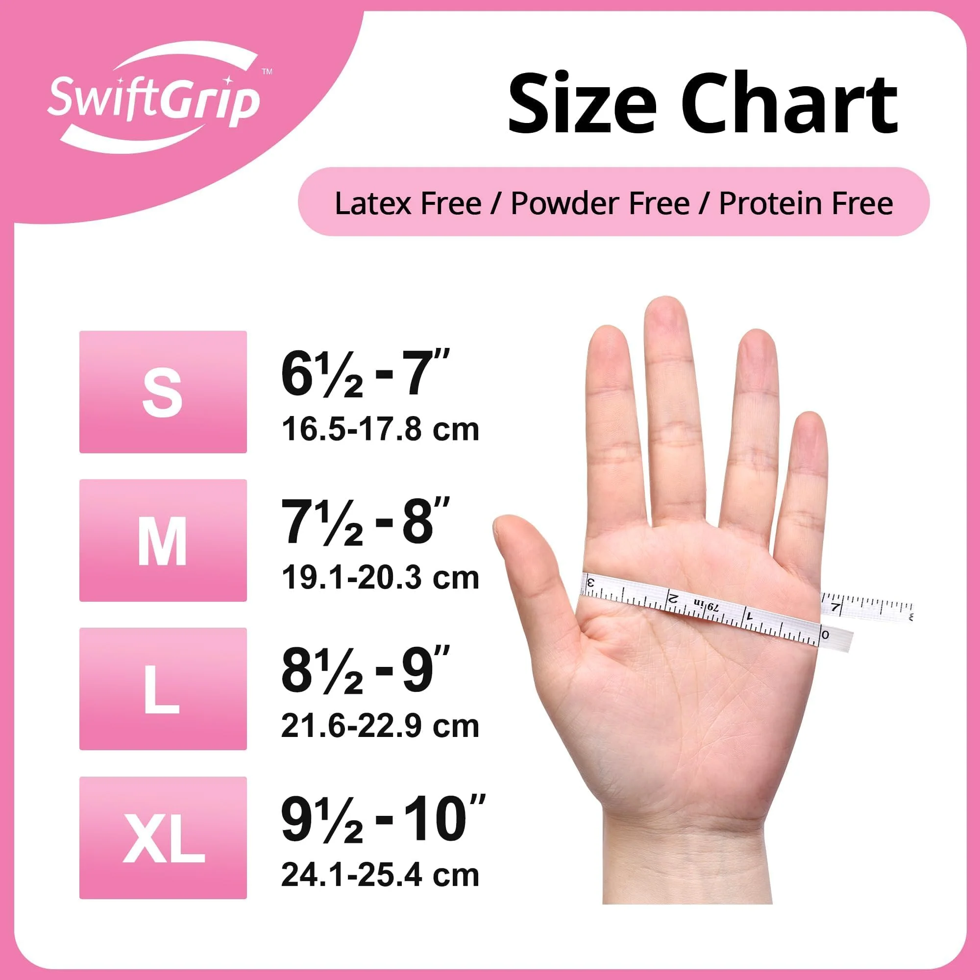 SwiftGrip Nitrile Exam Gloves, 4 Mil, Large, Cherry Blossom, Food Safe Gloves Disposable Latex Free, Powder Free for Cleaning Supplies, Esthetician, Hair Dye, Tattoo Supplies (Box of 1000) - Image 2