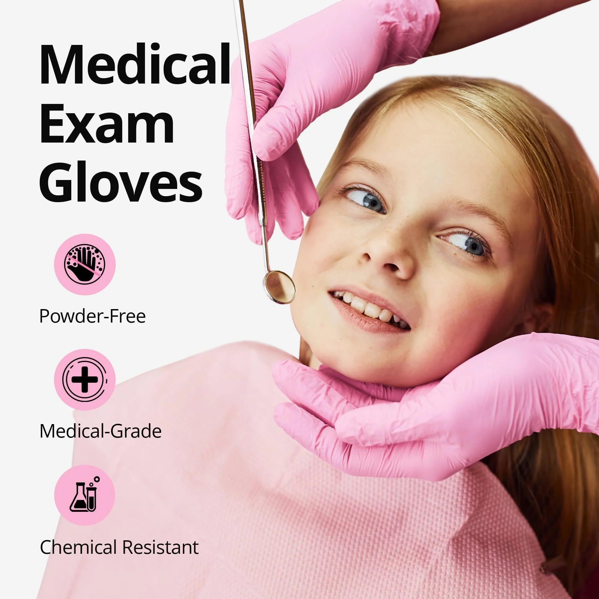 SwiftGrip Pink Disposable Gloves, X-Small, Disposable, Latex-Free, Food-Safe, Powder-Free, 1000-ct Case - Image 3