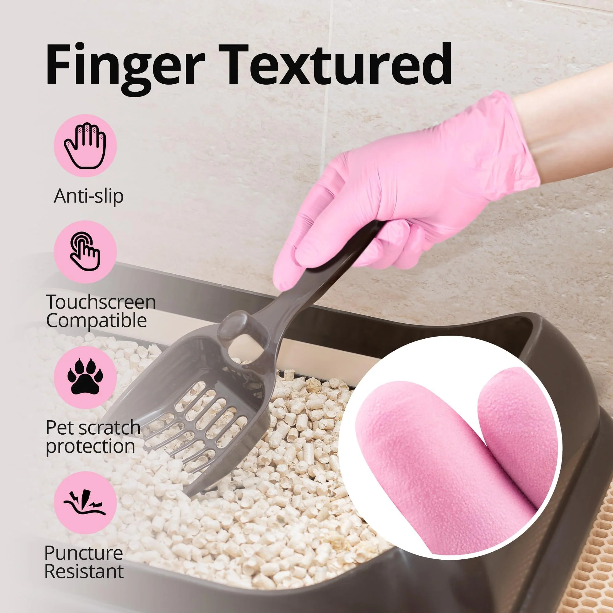 SwiftGrip Pink Disposable Gloves, X-Small, Disposable, Latex-Free, Food-Safe, Powder-Free, 1000-ct Case - Image 5