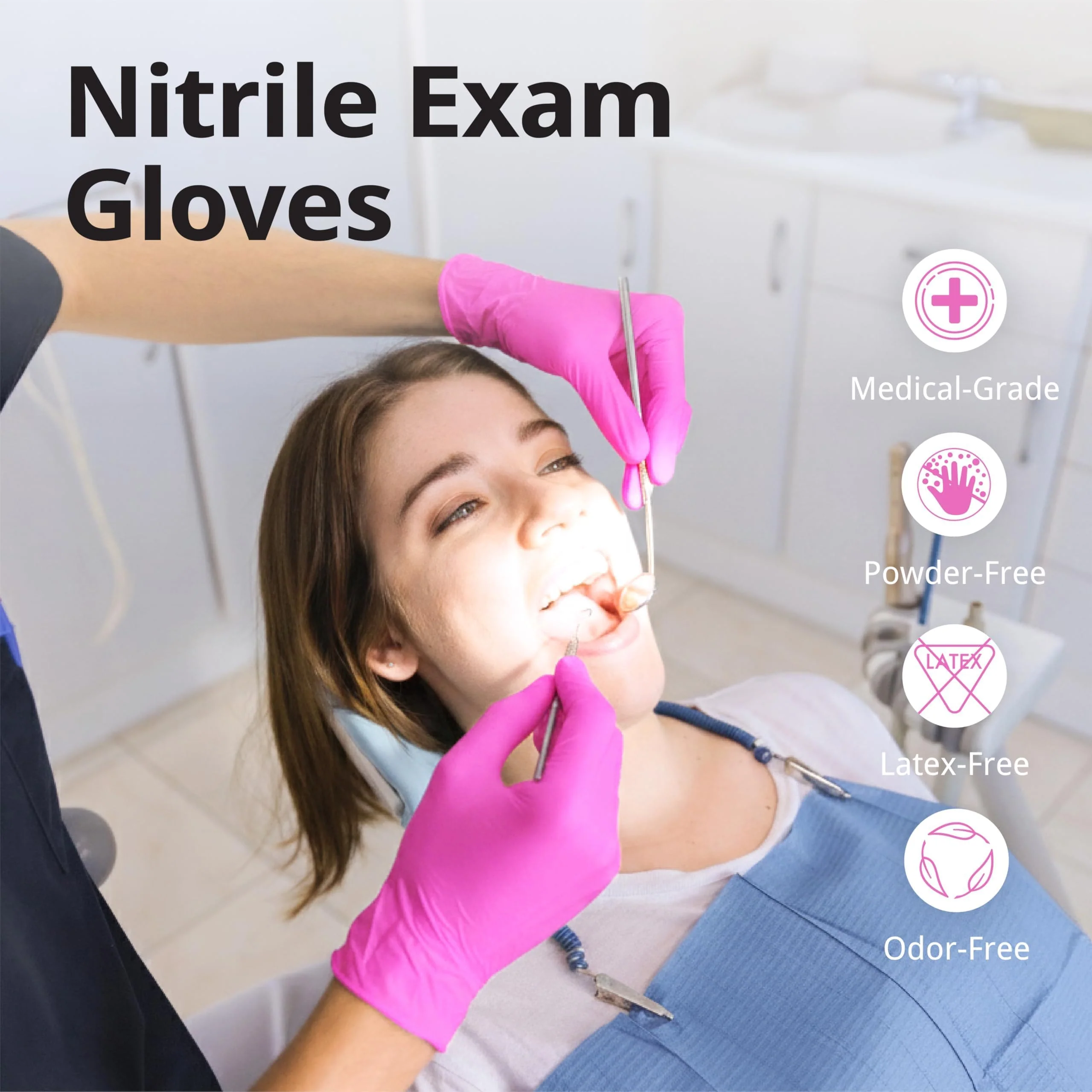 SwiftGrip Pink Gloves Powder-Free Nitrile Gloves, 100ct Box - 3-Mil, Gloves Disposable Latex Free, for Kitchen, Cleaning, Estheticians, Hair Stylist - Pink/Fuchsia(Small) - Image 5