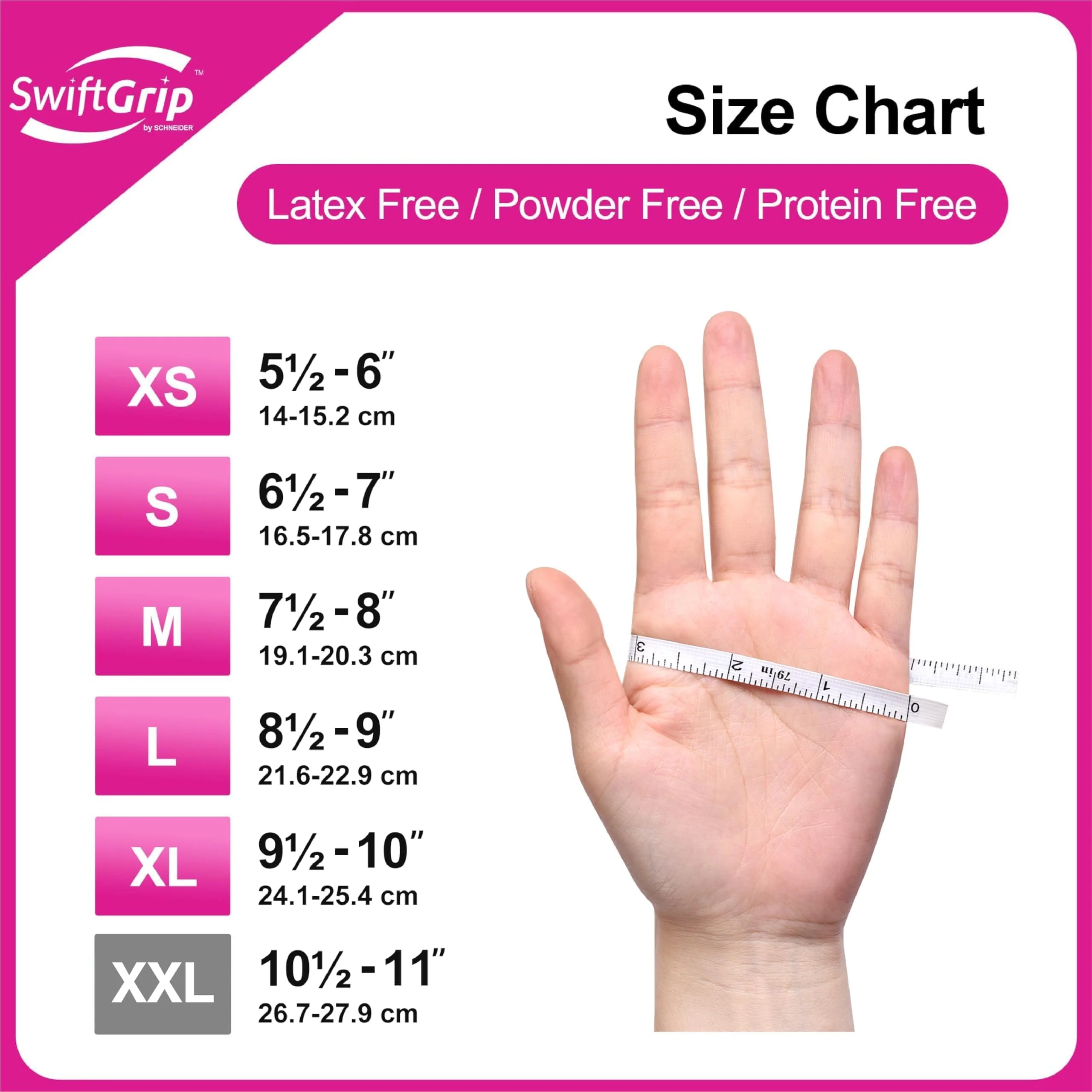 SwiftGrip Pink Gloves Powder-Free Nitrile Gloves, 100ct Box - 3-Mil, Gloves Disposable Latex Free, for Kitchen, Cleaning, Estheticians, Hair Stylist - Pink/Fuchsia(Small) - Image 8
