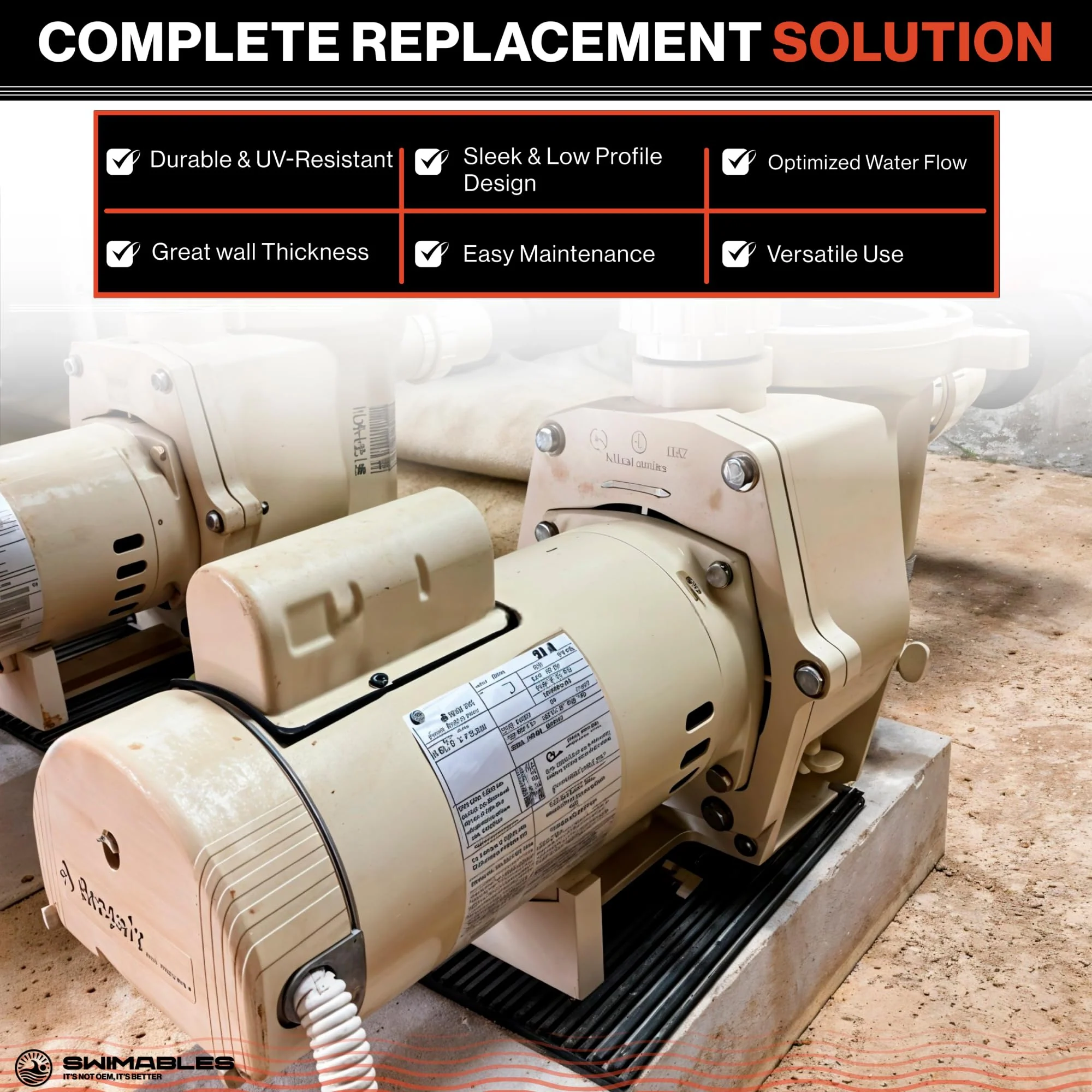 Swimables Complete Wet End Replacement Compatible with Pentair Pool Pump 357149 | Works on All Whisperflo's 0.5 HP - 2 HP | Includes Pump Housing, Hardware Kit, Seal Plate and More | Made in USA - Image 8