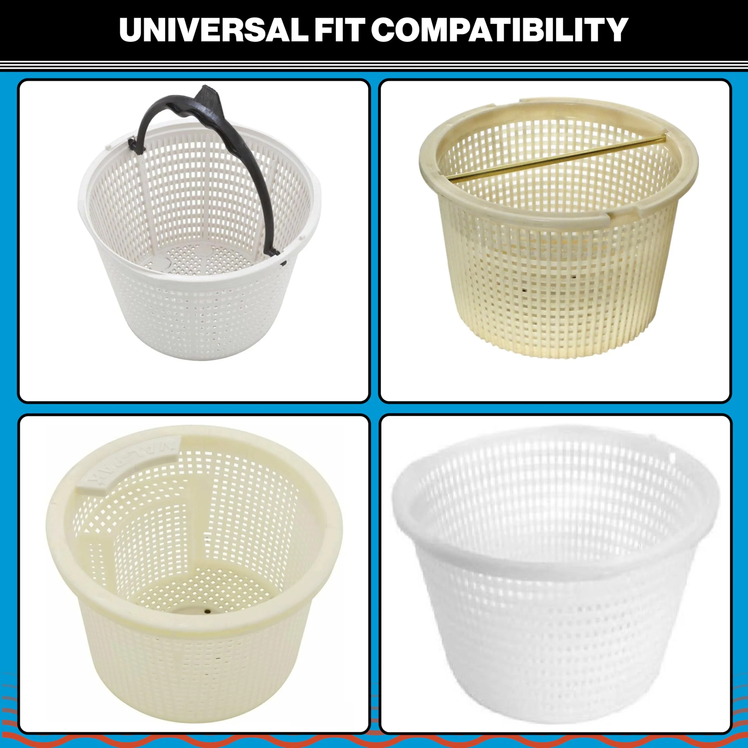 Swimables Pool Skimmer Basket Compatible with Waterway Skimmer Basket 542-3240 for Renegade Skimmers Pool Basket | Built-in Brass Weight | 316 Stainless Steel Handle & Convenient Rubber Grip - Image 6