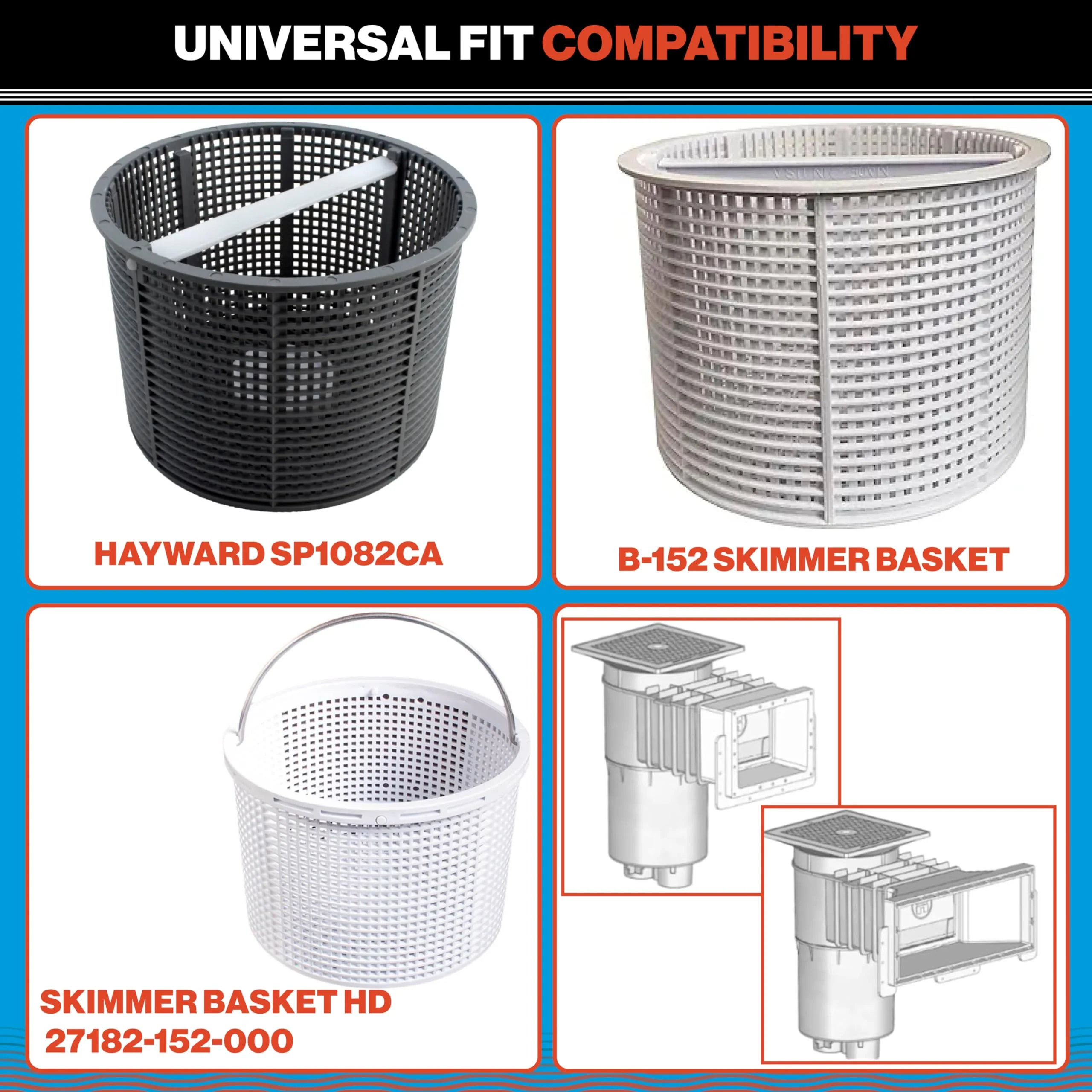 Swimables Pool Skimmer Basket for Inground Pool Compatible with Hayward Skimmer Basket and Pool Filter Basket SP1082CA | Built-in Brass Weight | 316 Stainless Steel Handle & Convenient Rubber Grip - Image 4