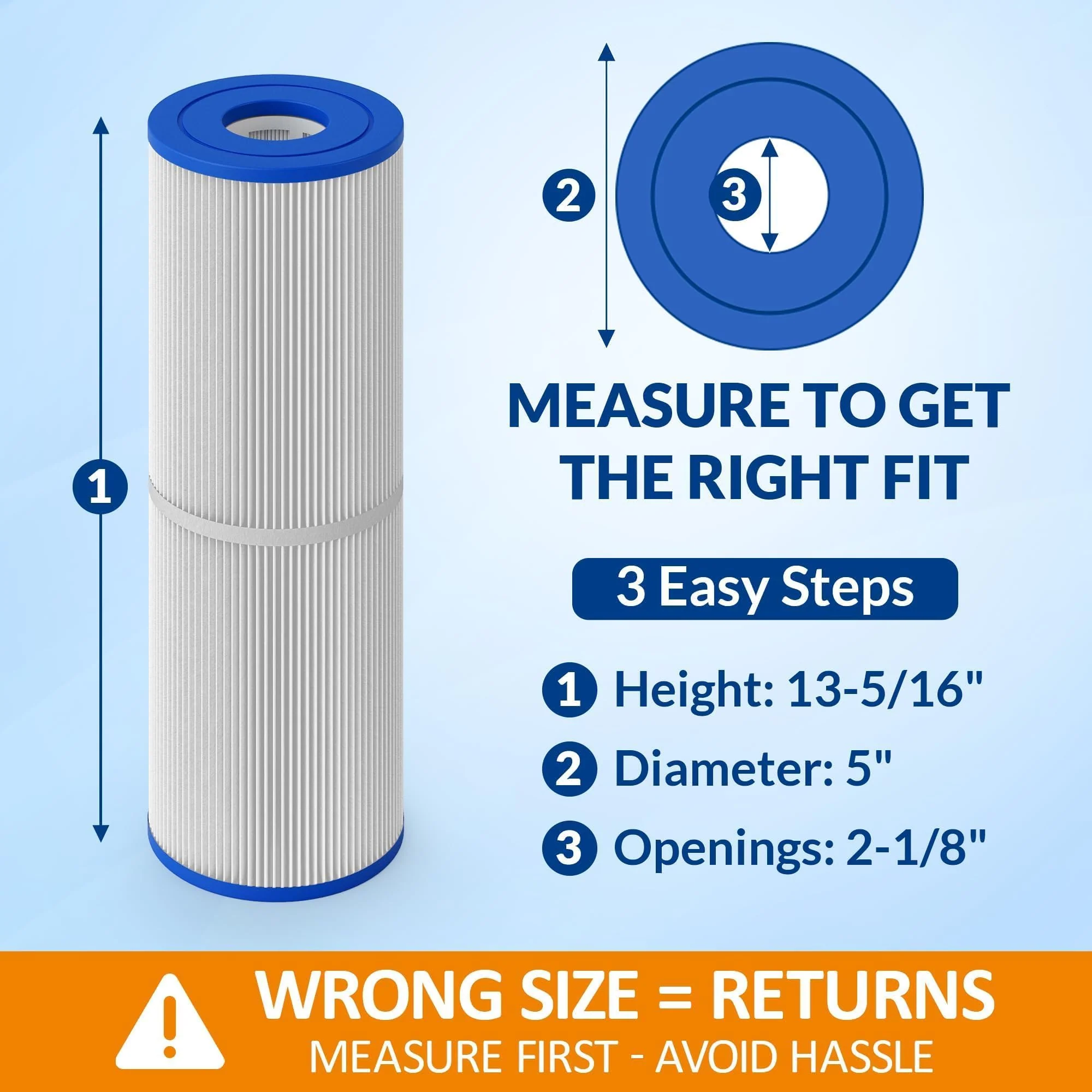 Swimara 2-Pack PRB25-IN, C-4326, FC-2375 Replacement Spa Filter, Compatible with Jacuzzi J-200 & Pentair Hot Tub Filter, 25 Sq.Ft., Pro Series - Image 9