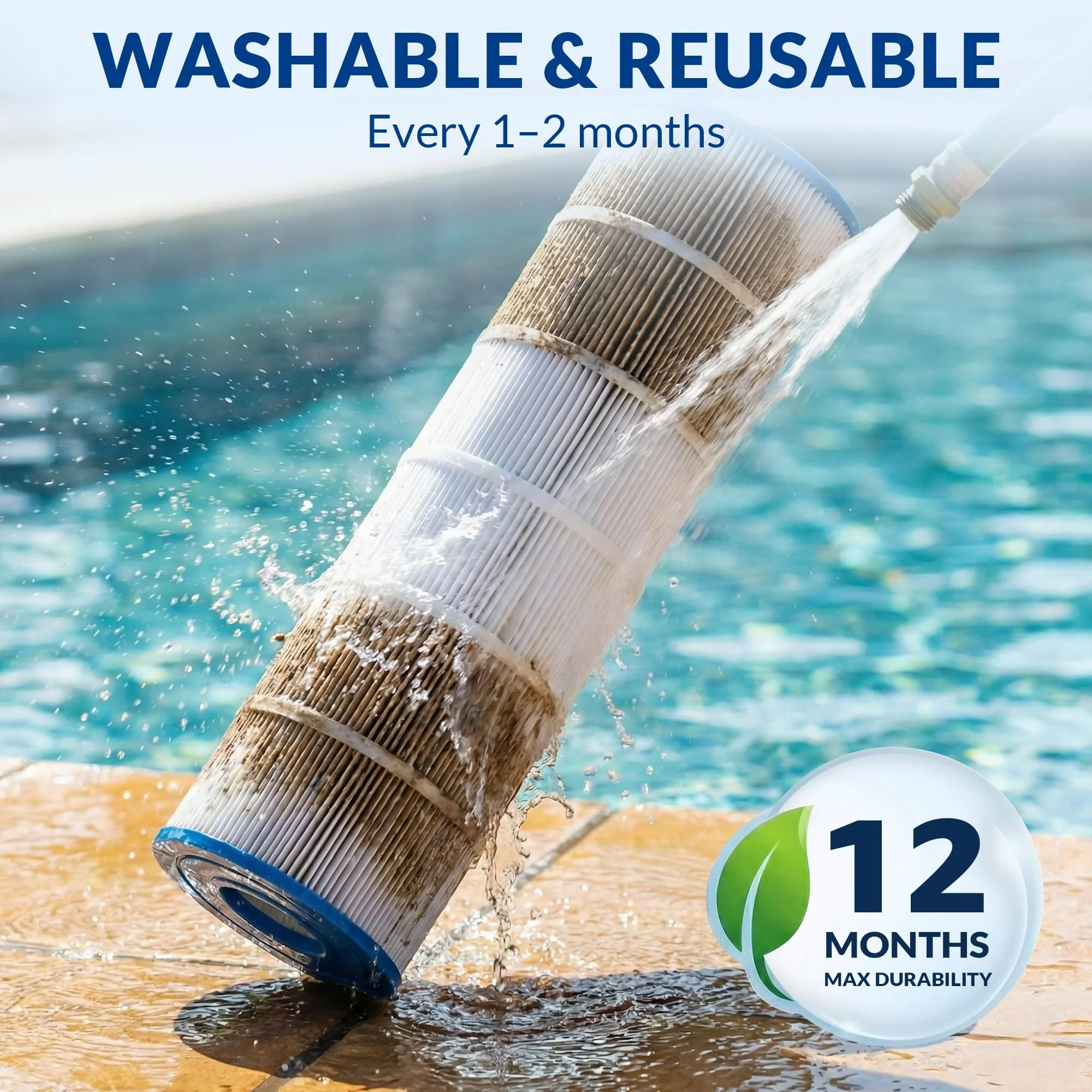Swimara Pool Filter Cartridge for Jandy Systems, Essential Series, CL340 CV340, Replacement for R0554500 PJAN85, Cylindrical Fabric, 340 Sq. Ft., 4-Pack - Image 4