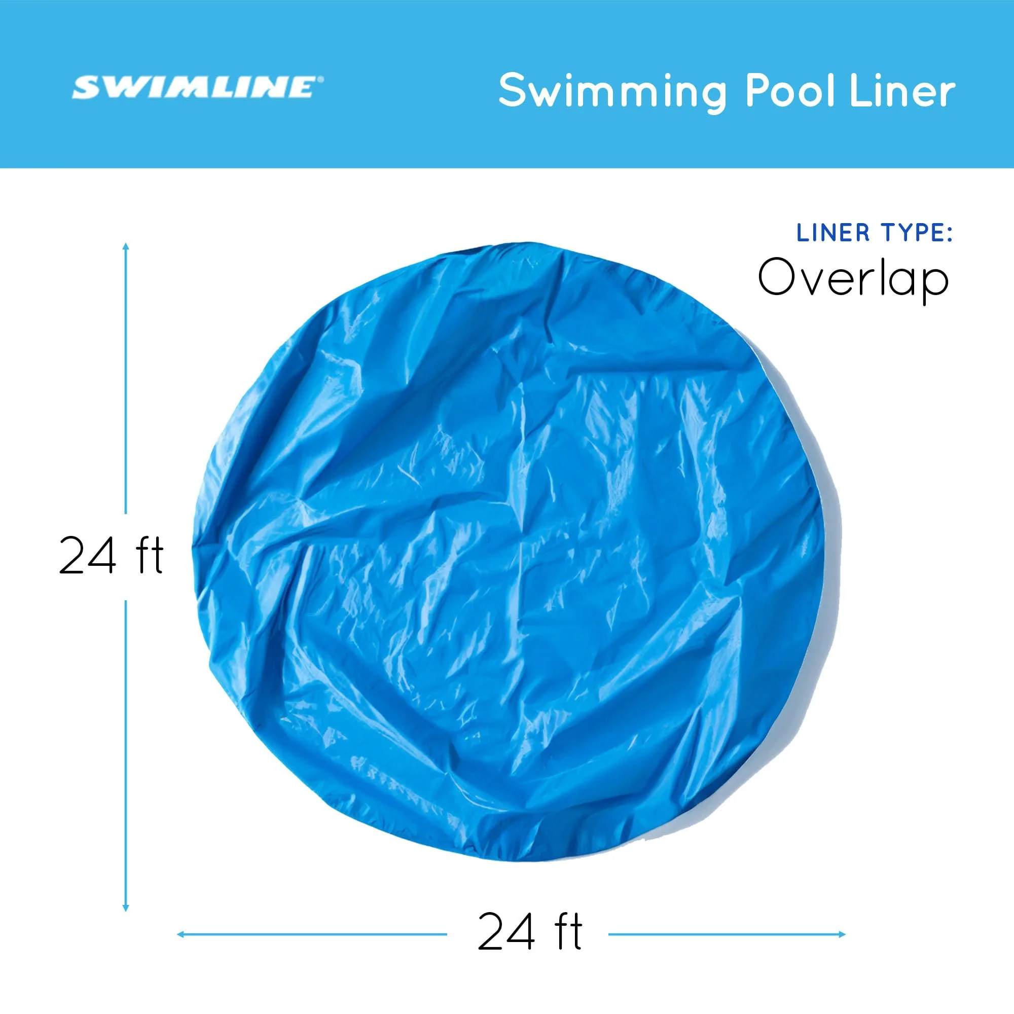 Swimline 24 Feet Solid Round Above Ground Swimming Pool Overlap, Standard Gauge Liner, Vinyl, Easy Installation, Blue - Image 9