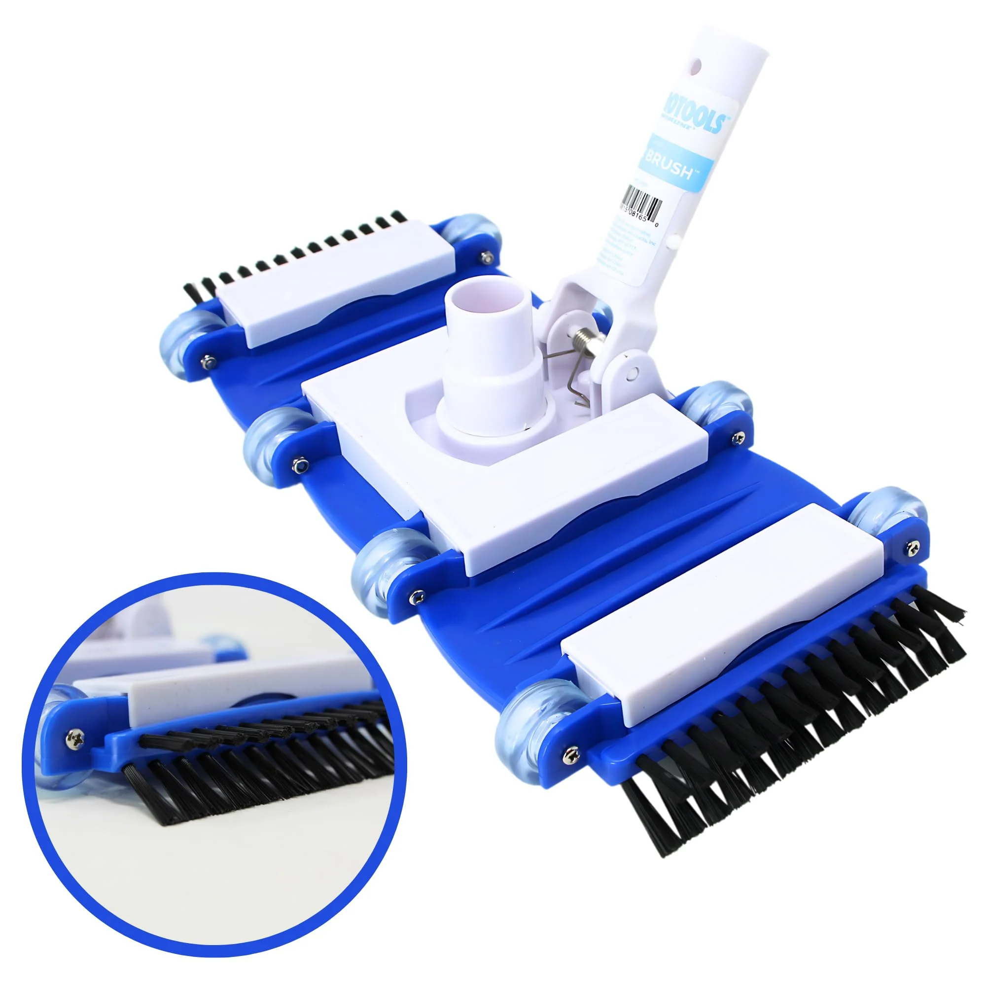SWIMLINE HYDROTOOLS Manual Pool Vacuum Head Attachment For Inground & Above Ground Pools |Weighted Flexible Swimming Pool Vac Head Rectangle Shape W/ Wheels Brushes| Swivel Hose 1-1/4 or 1-1/2’’ Clean - Image 4