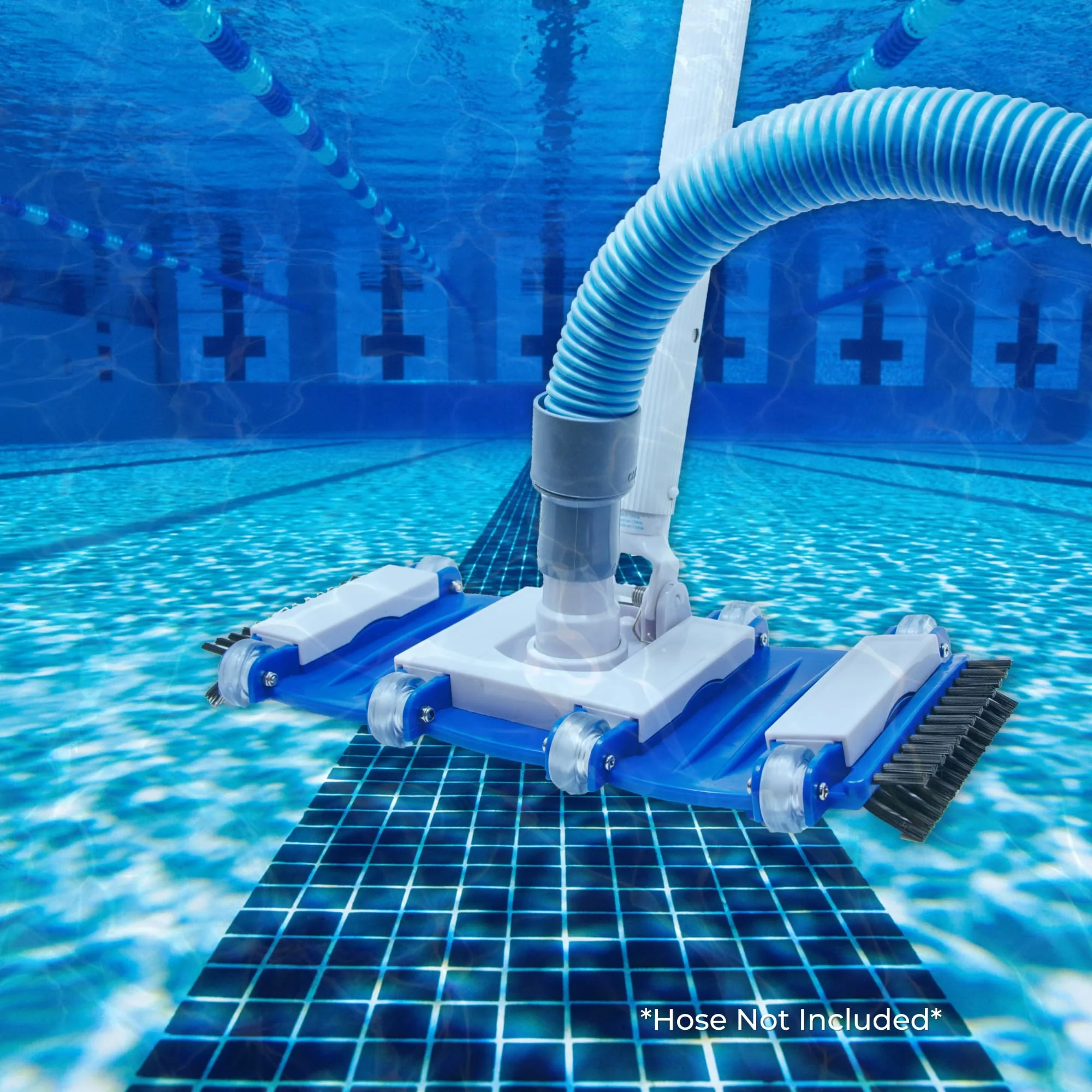 SWIMLINE HYDROTOOLS Manual Pool Vacuum Head Attachment For Inground & Above Ground Pools |Weighted Flexible Swimming Pool Vac Head Rectangle Shape W/ Wheels Brushes| Swivel Hose 1-1/4 or 1-1/2’’ Clean - Image 5