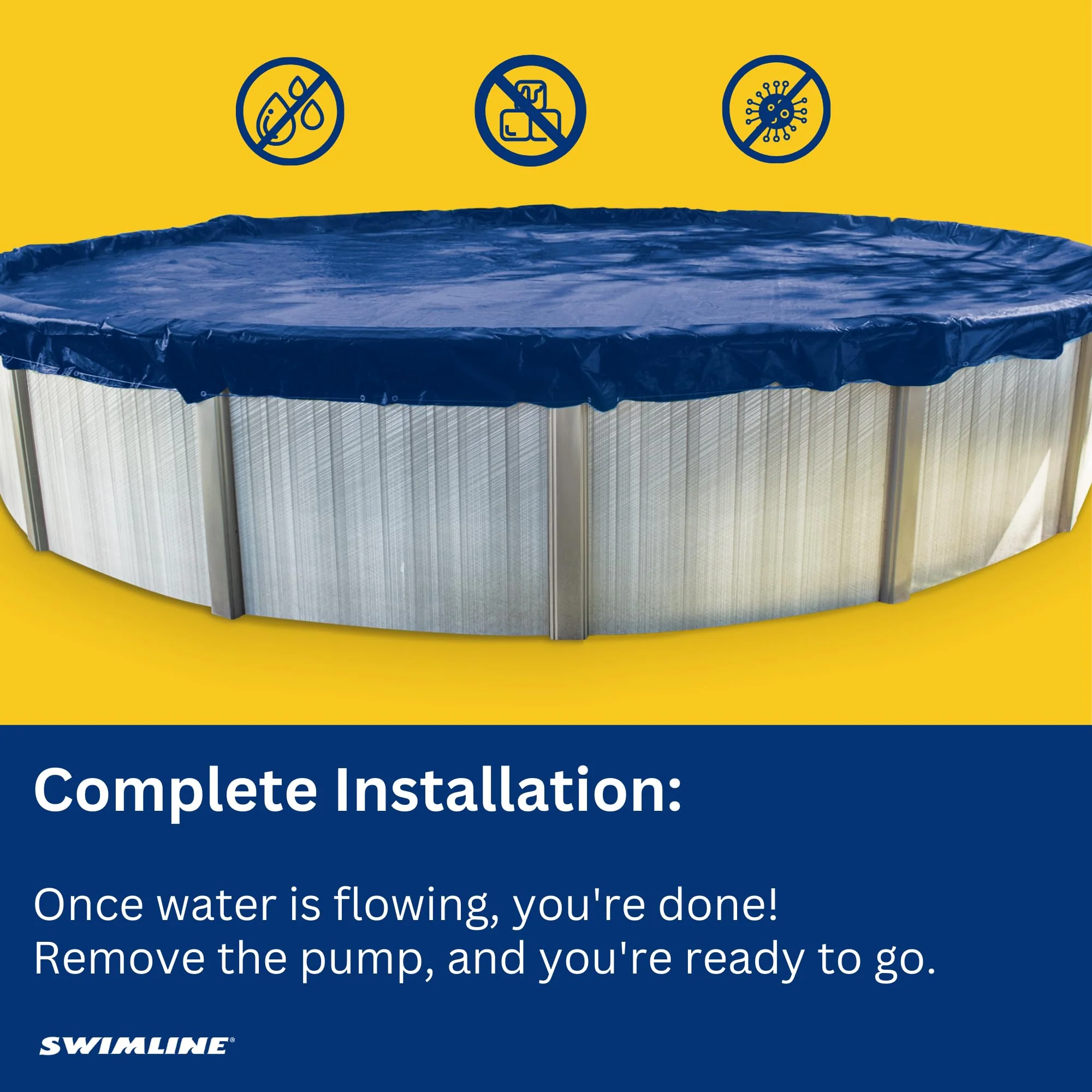 SWIMLINE HYDROTOOLS ORIGINAL Submersible Pool Cover Water Siphon Pump Automatic Removal For Above Ground Swimming Pools, Covers, & Hot Tubs Winterizing Kit |Non Electric Drain Hose Cover Saver 5436 - Image 2