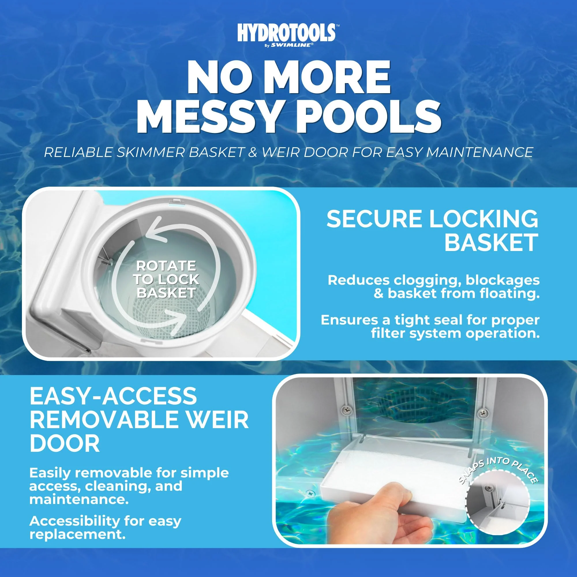 Swimline HYDROTOOLS Standard ABS Thru-Wall Skimmer Kit, White - Includes Return Fitting and Vacuum Plate, Maintenance Accessories for Above Ground and Backyard Deck Swimming Pools - Image 6
