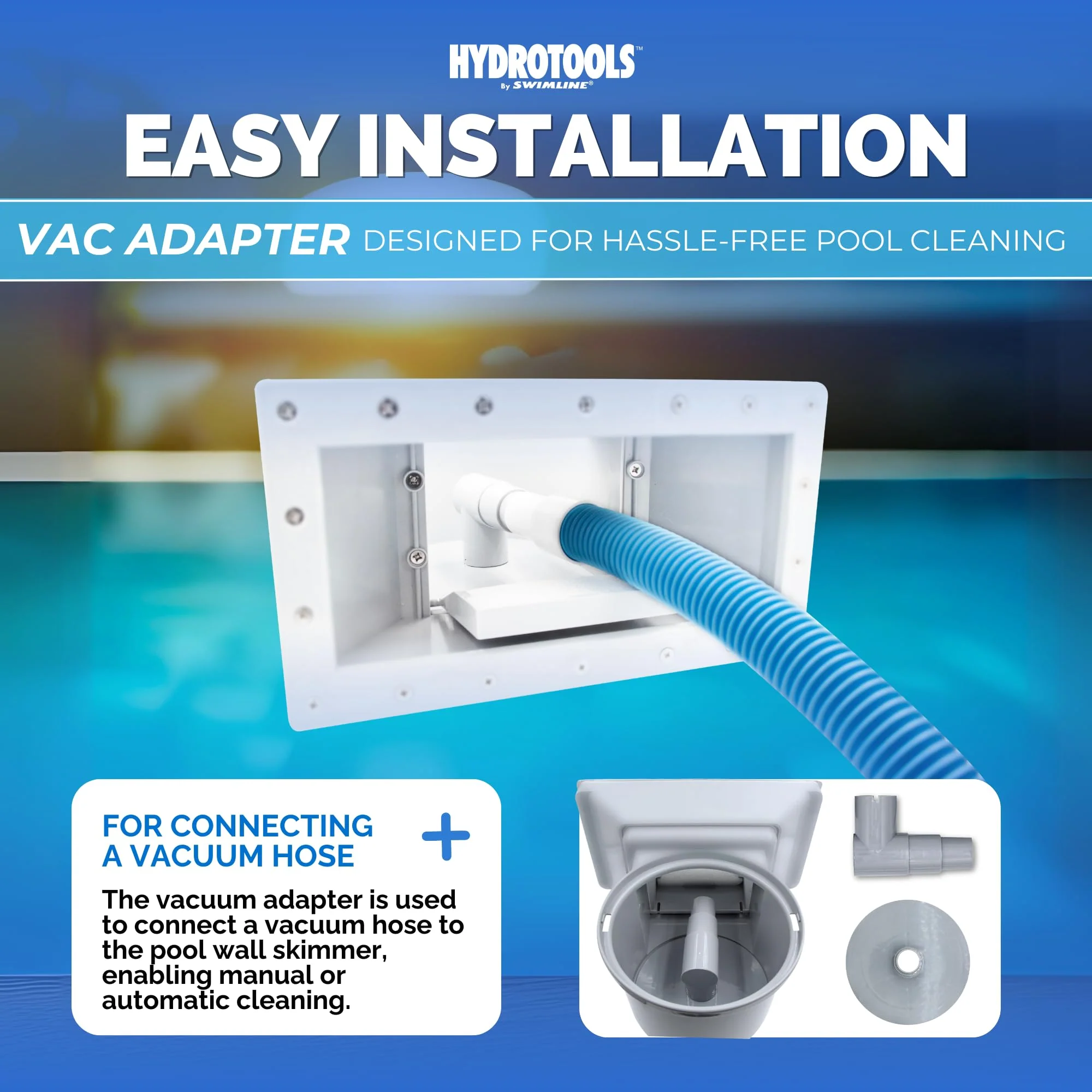 SWIMLINE HYDROTOOLS Standard Wide Mouth Above Ground Pool Skimmer Kit | ABS Construction | Pool Skimmer | Wide Mouth | Snap-In & Removable Weir | Above Ground Pool Skimmer | Easy Basket Access - Image 5