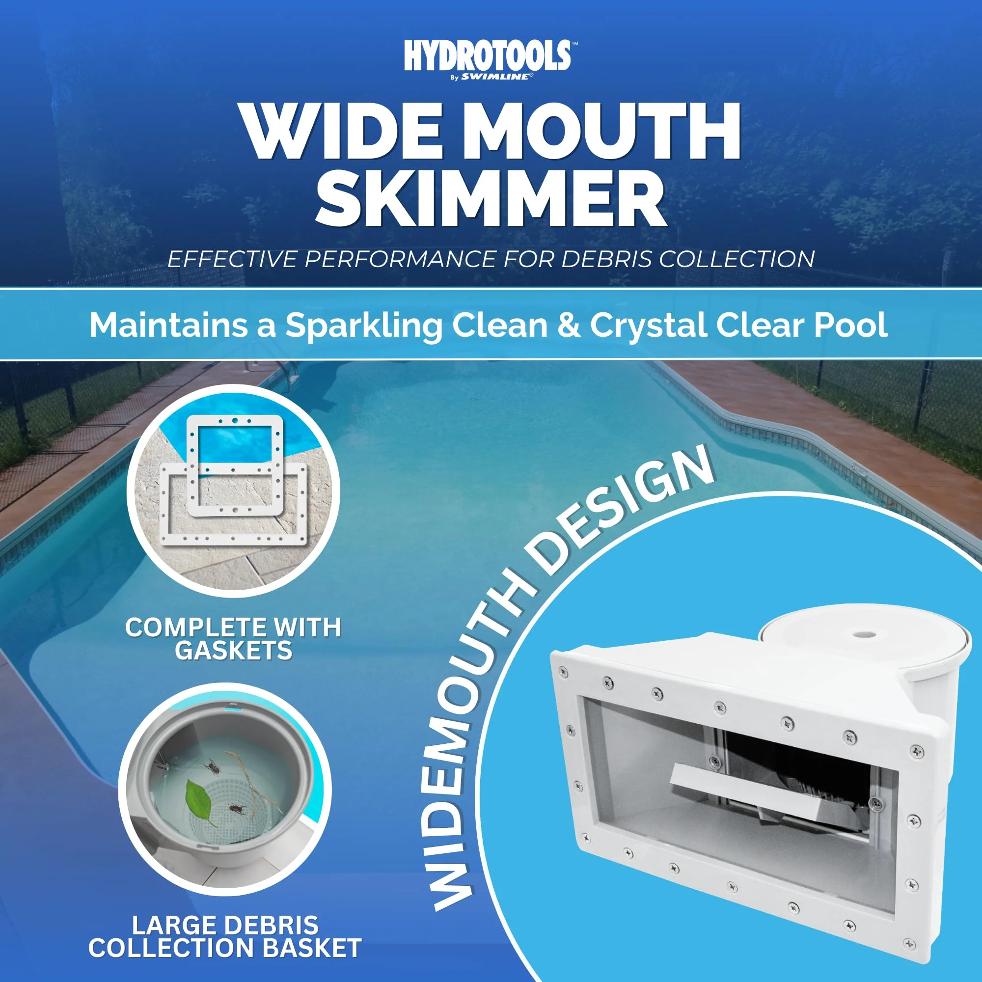 SWIMLINE HYDROTOOLS Standard Wide Mouth Above Ground Pool Skimmer Kit | ABS Construction | Pool Skimmer | Wide Mouth | Snap-In & Removable Weir | Above Ground Pool Skimmer | Easy Basket Access - Image 7