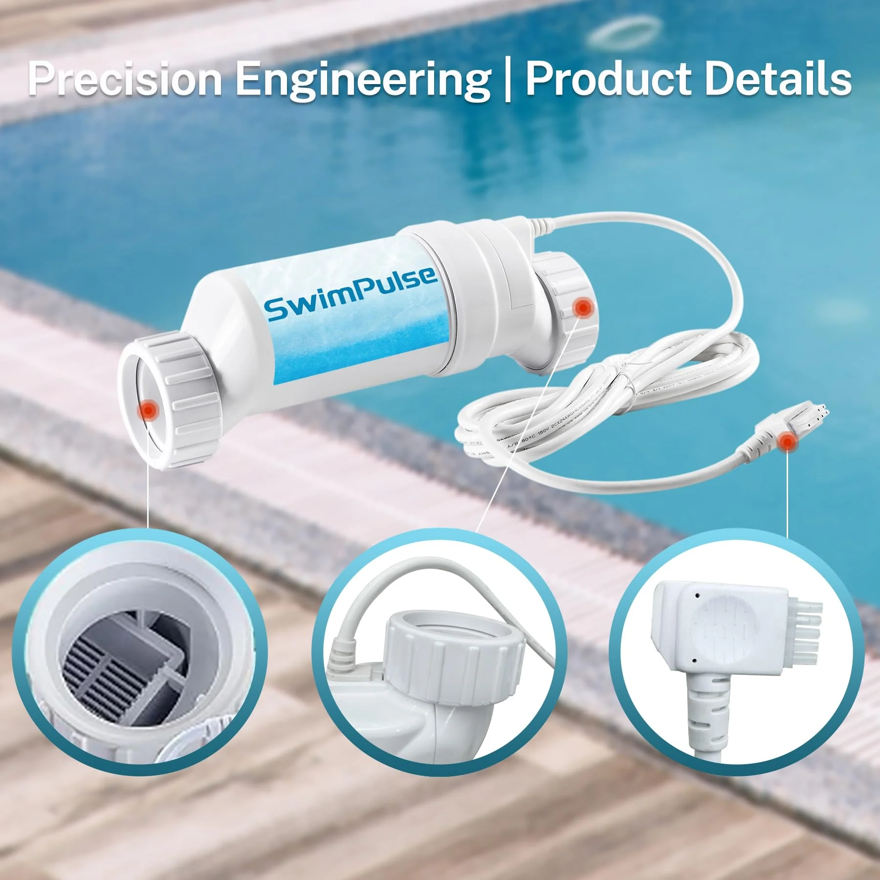 Swimpulse Salt Cell - up to 25,000 Gallons Swimming Pool Chlornie Generator,Salt Cell for Pool, Chlorination Pool Salt Cell Fits for Hayward W3T-Cell-9 BL1T9H - Image 4
