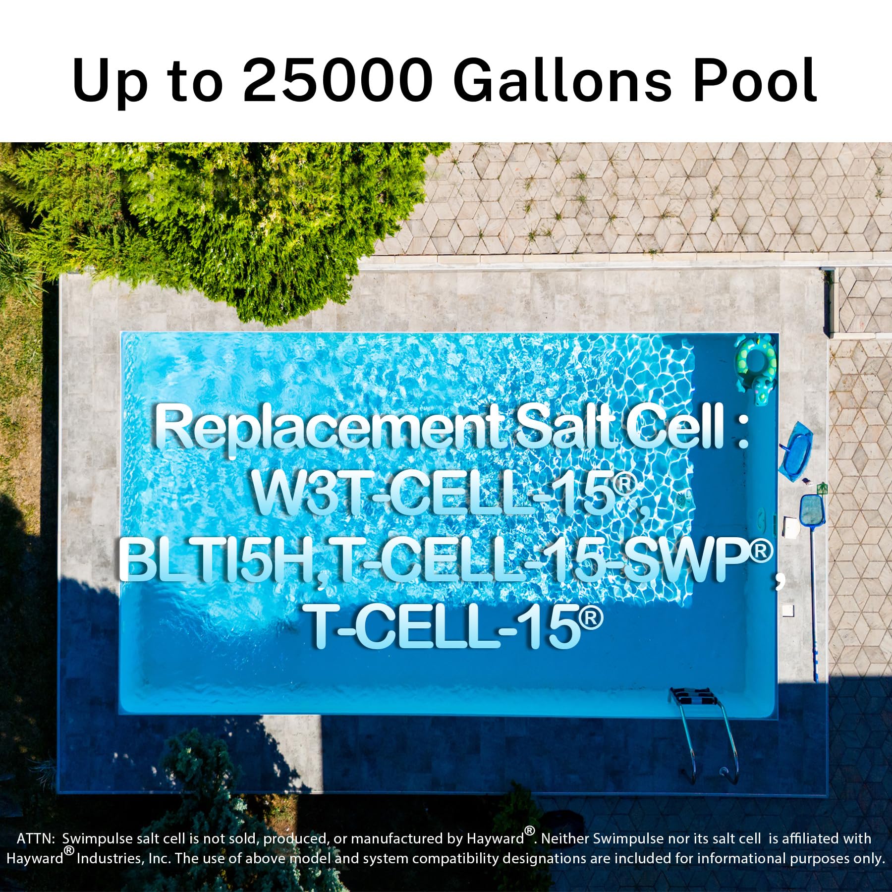 Swimpulse Salt Cell - up to 25,000 Gallons Swimming Pool Chlornie Generator,Salt Cell for Pool, Chlorination Pool Salt Cell Fits for Hayward W3T-Cell-9 BL1T9H - Image 8
