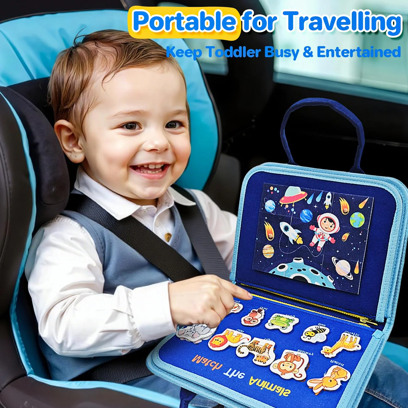 SYHLN Toddlers Montessori Busy Board Toys for 1 Year Old Boy Gifts, Educational Preschool Learning Travel Toys for Toddlers 1-3, One Year Old Boys Girls 1st Christmas Birthday Gifts Age 1-2-4 - Image 3