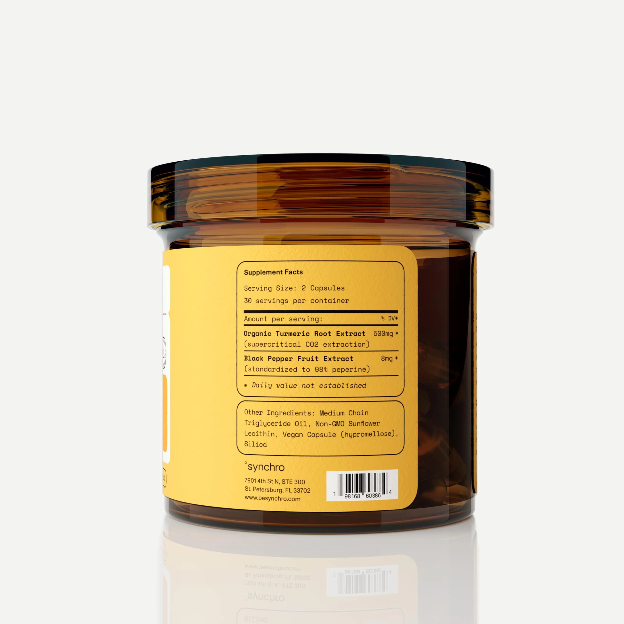 Synchro Gold Medical-Grade Liposomal Turmeric | 60ct Capsules | Whole-Plant Extract, Nano-Encapsulation Delivery | Curcumin Black Pepper Piperine Supplement - Image 2